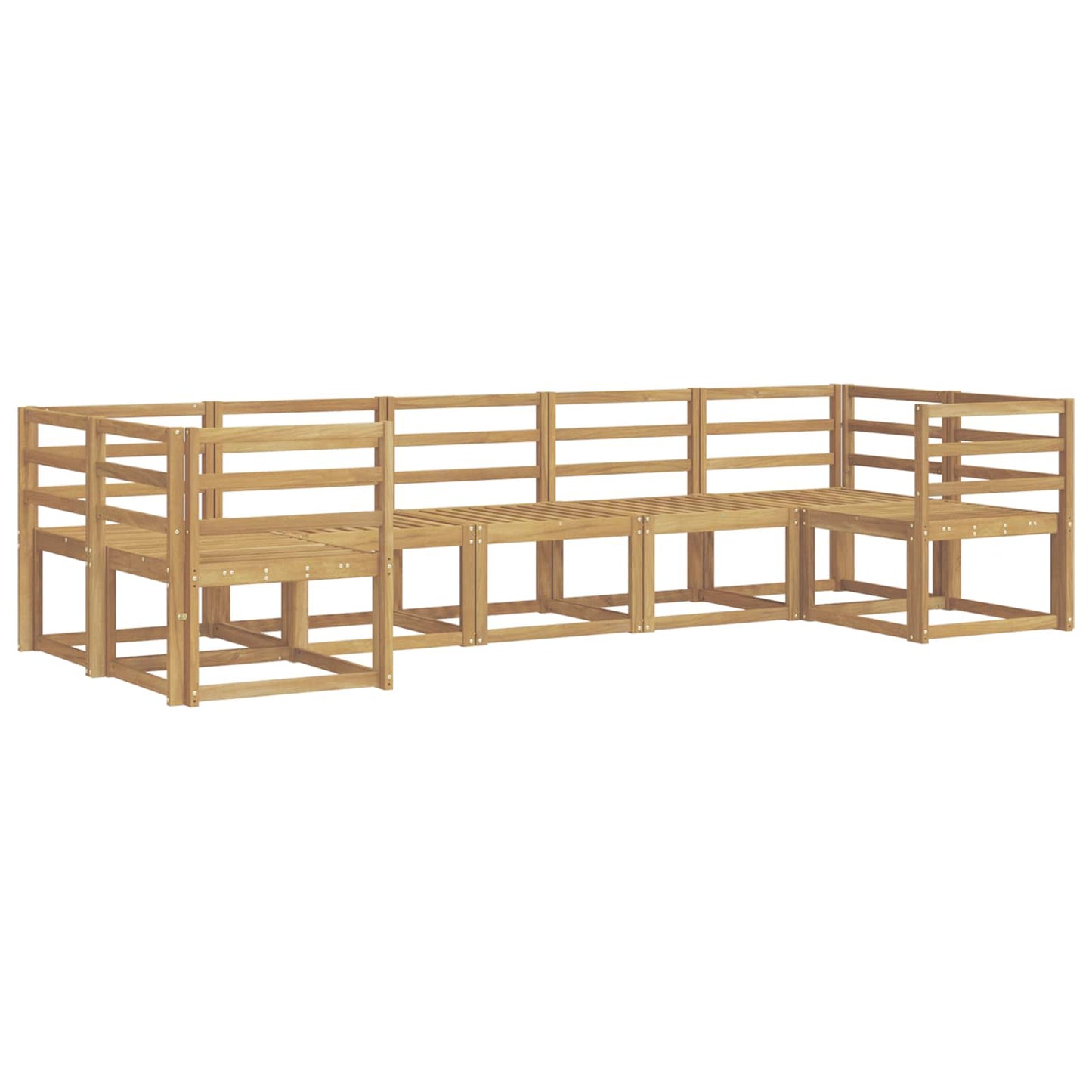 Outdoor Sofa Set 7 pcs White Solid Acacia Wood