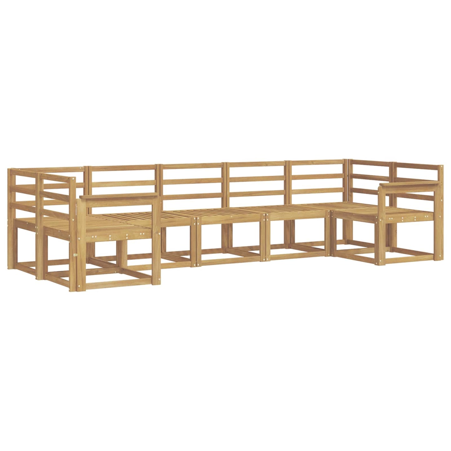 Outdoor Sofa Set 7 pcs White Solid Acacia Wood