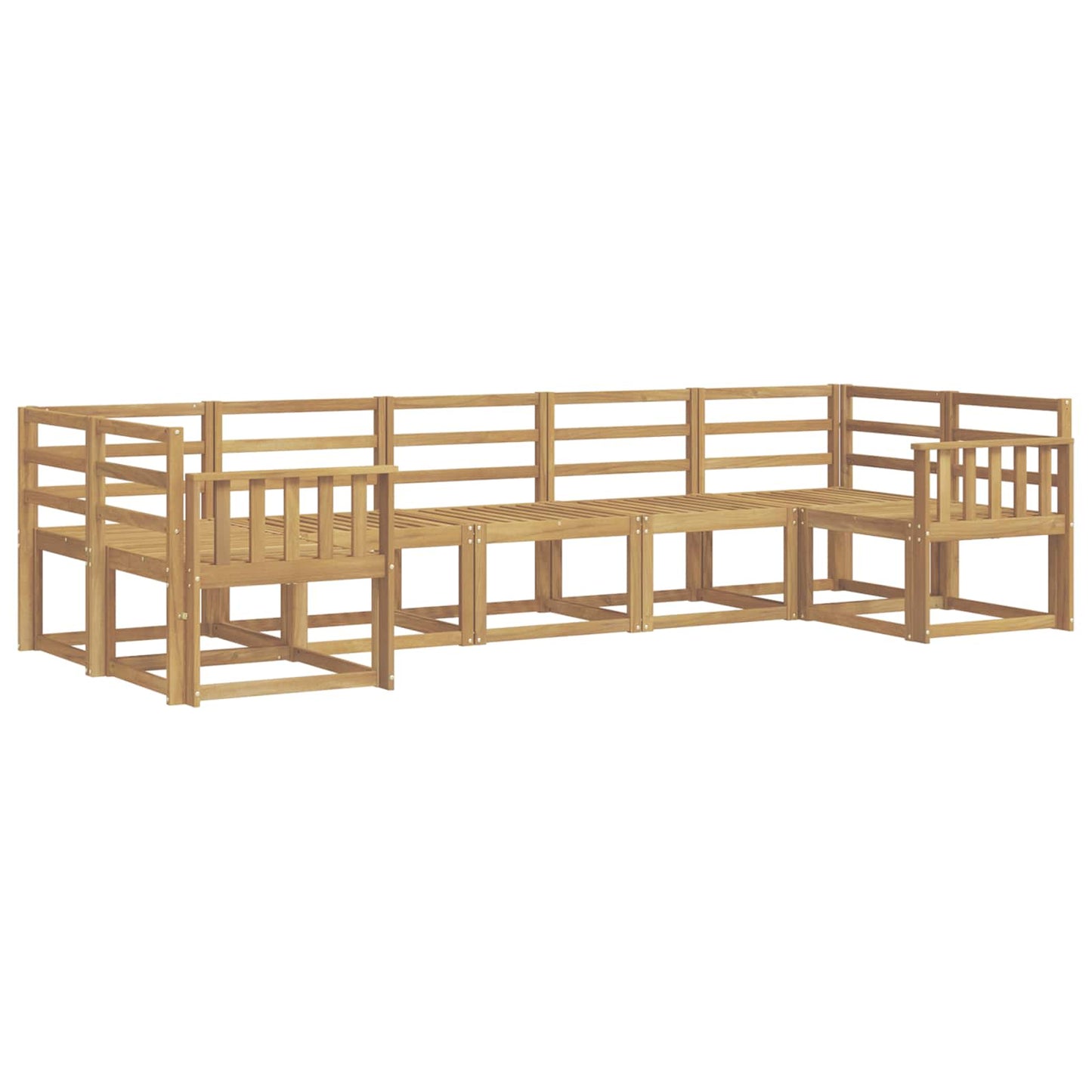 Outdoor Sofa Set 7 pcs White Solid Acacia Wood