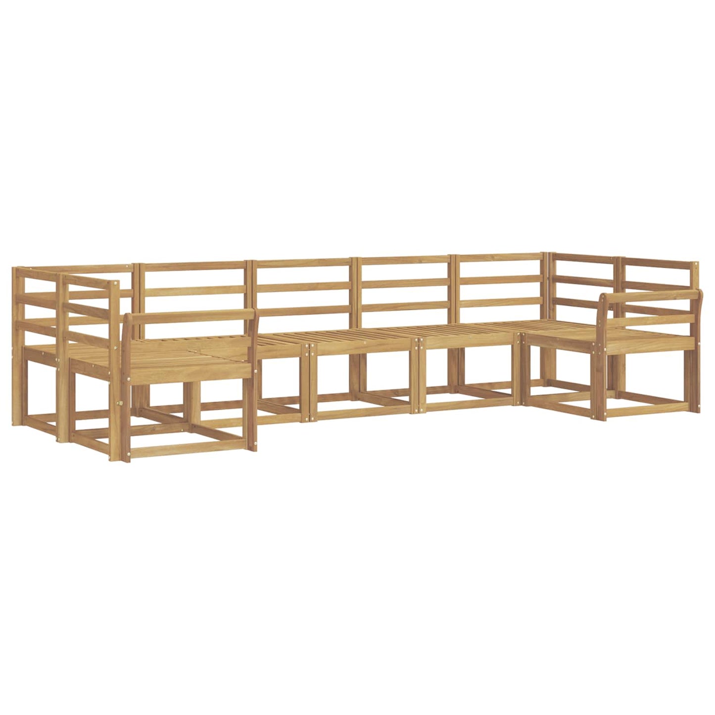 Outdoor Sofa Set 7 pcs White Solid Acacia Wood
