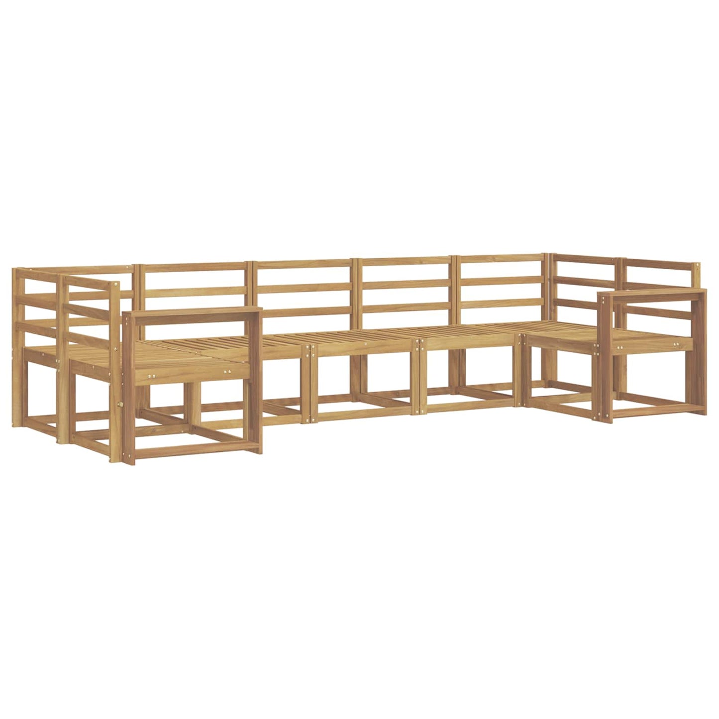 Outdoor Sofa Set 7 pcs White Solid Acacia Wood