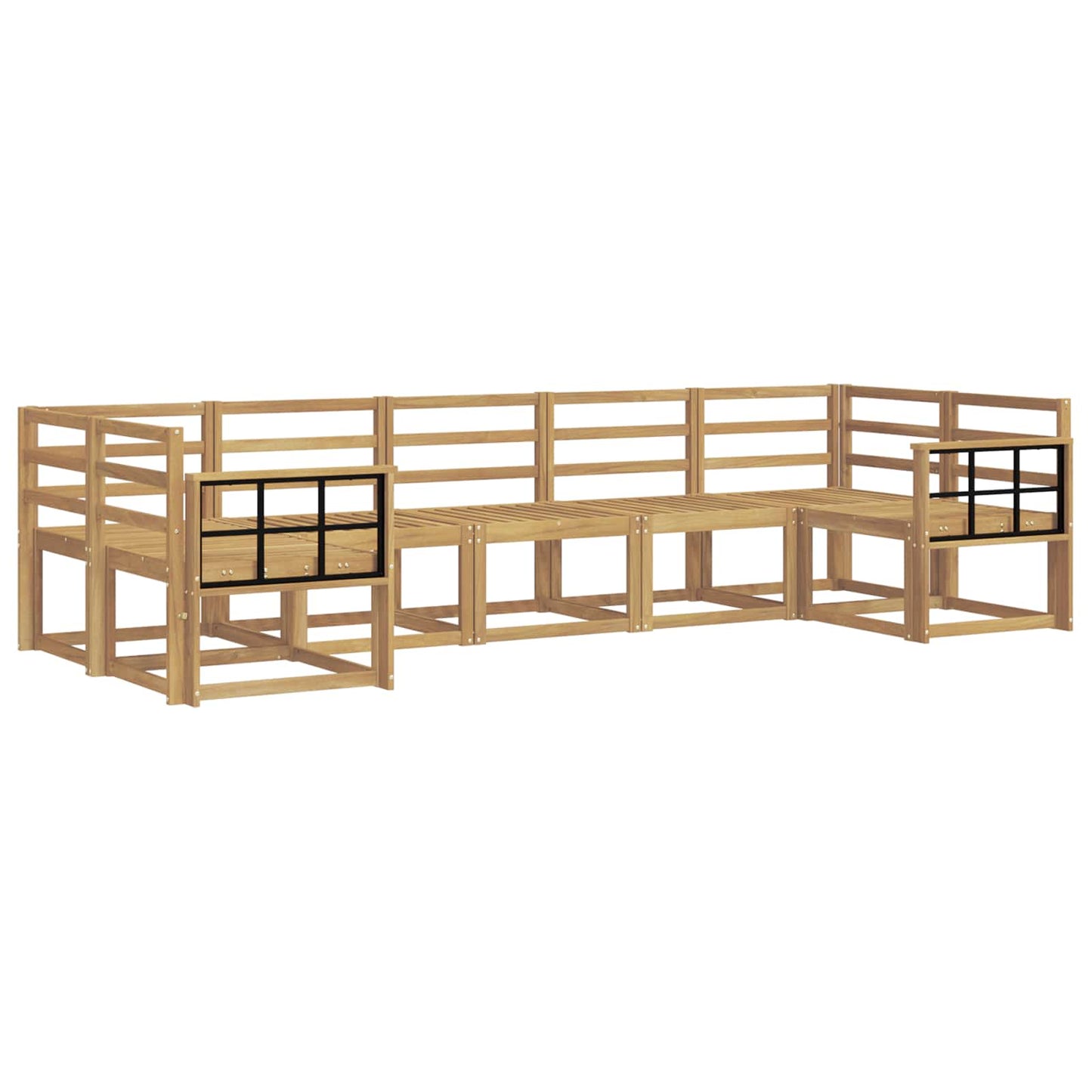 Outdoor Sofa Set 7 pcs White Solid Acacia Wood