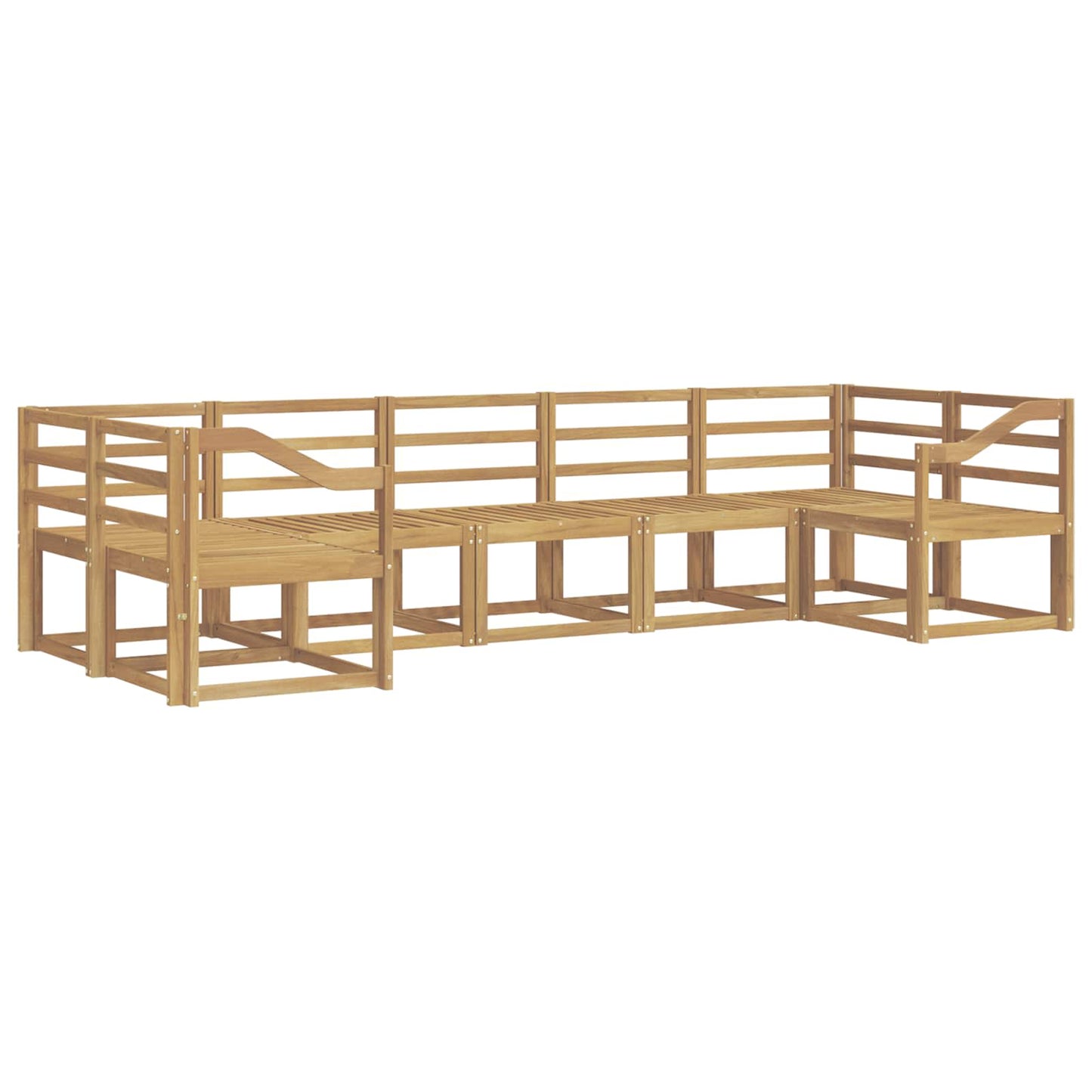 Outdoor Sofa Set 7 pcs White Solid Acacia Wood
