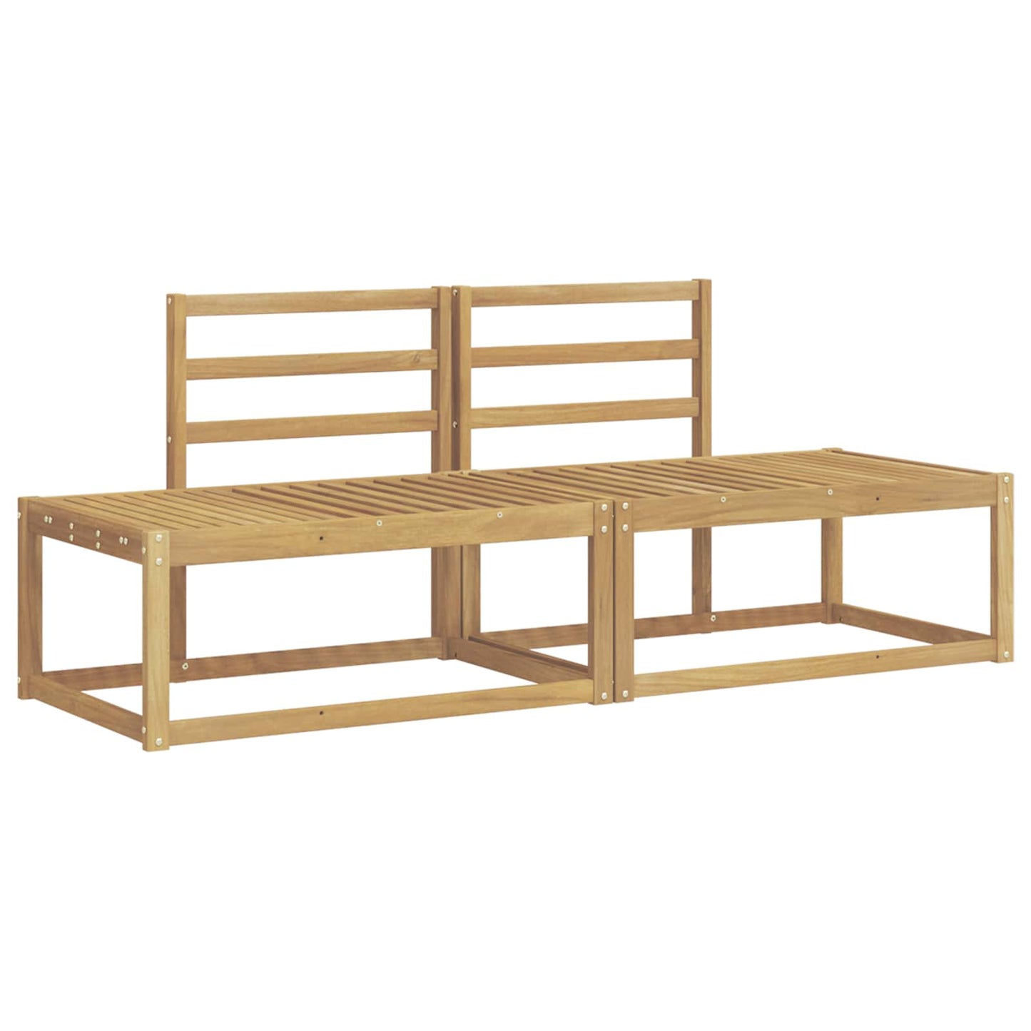 Outdoor Sofa Set 2 pcs White Solid Acacia Wood