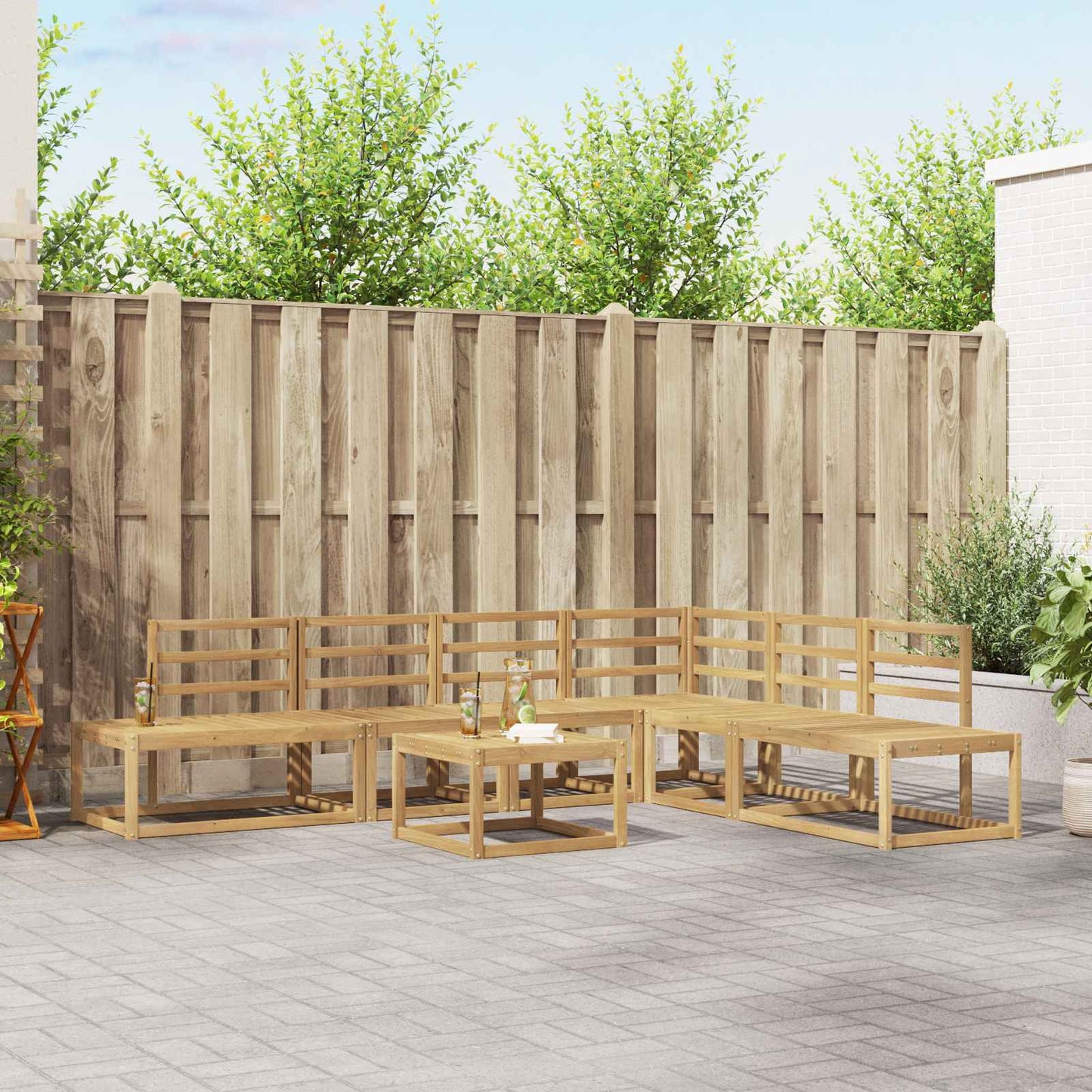 Outdoor Sofa Set 7 Piece White