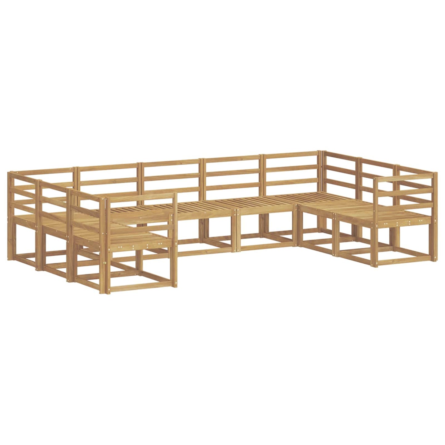 Outdoor Sofa Set 9 pcs White Solid Acacia Wood
