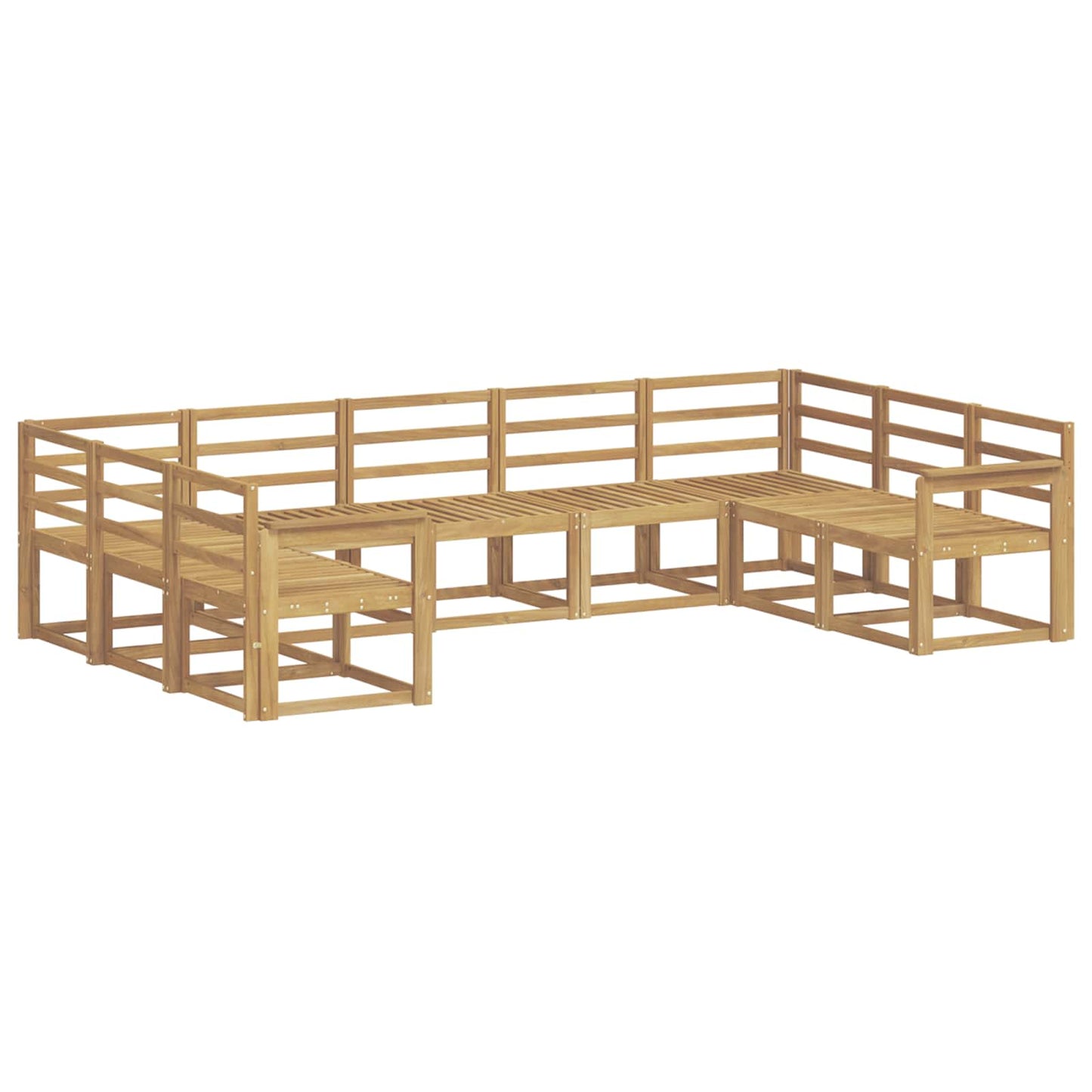 Outdoor Sofa Set 9 pcs White Solid Acacia Wood