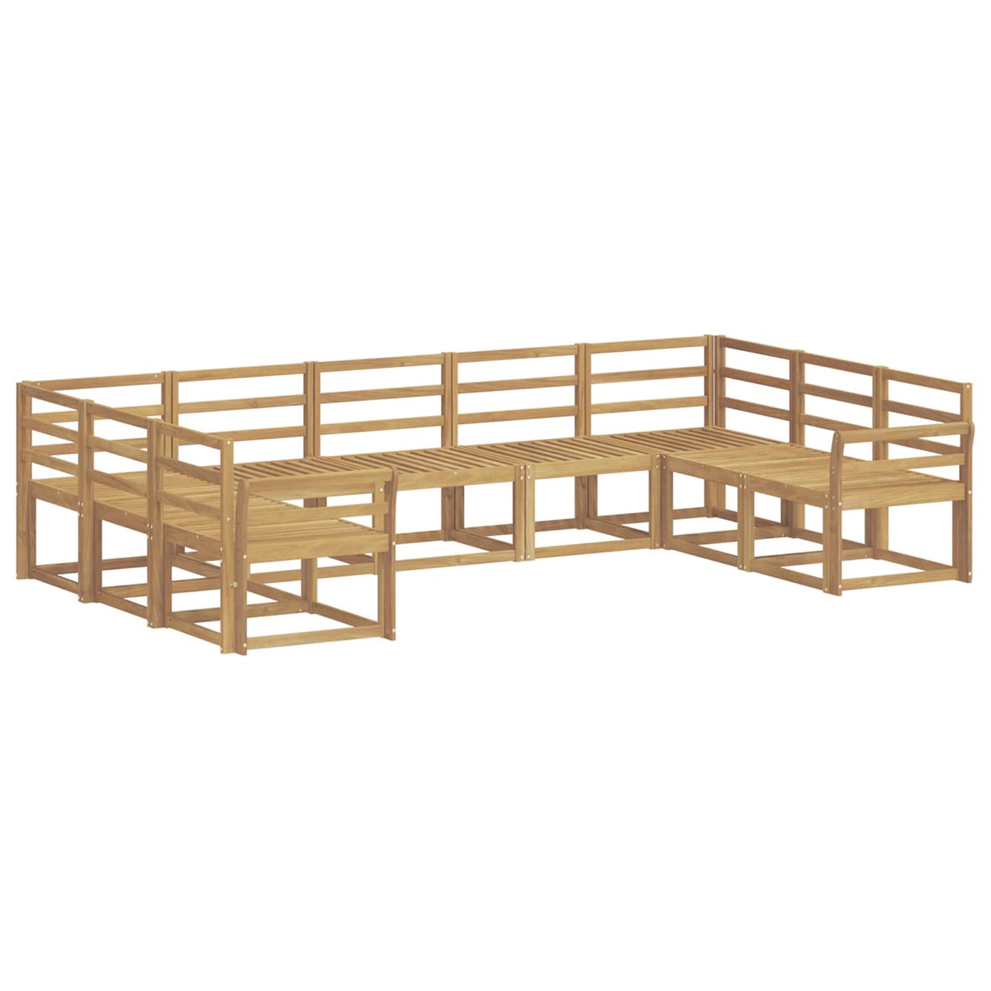 Outdoor Sofa Set 9 pcs White Solid Acacia Wood