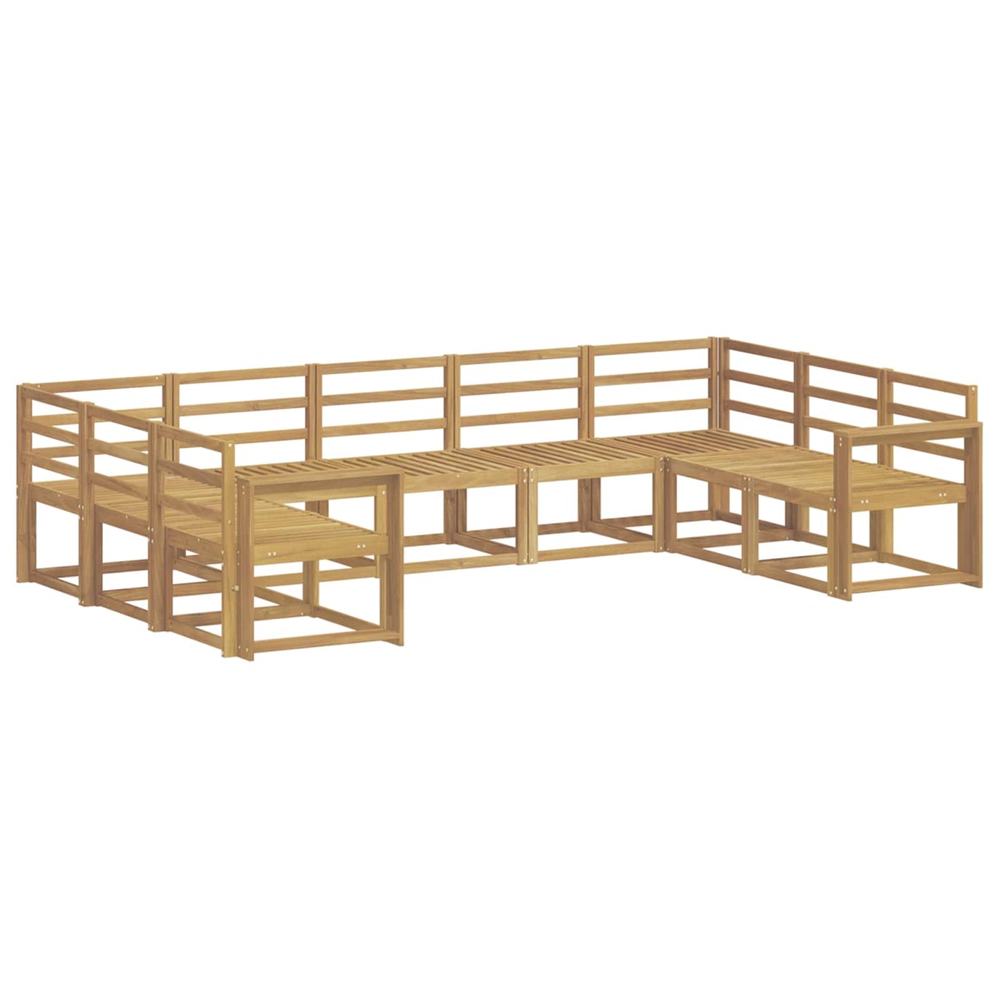 Outdoor Sofa Set 9 pcs White Solid Acacia Wood