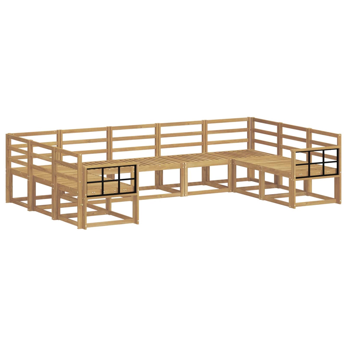 Outdoor Sofa Set 9 pcs White Solid Acacia Wood