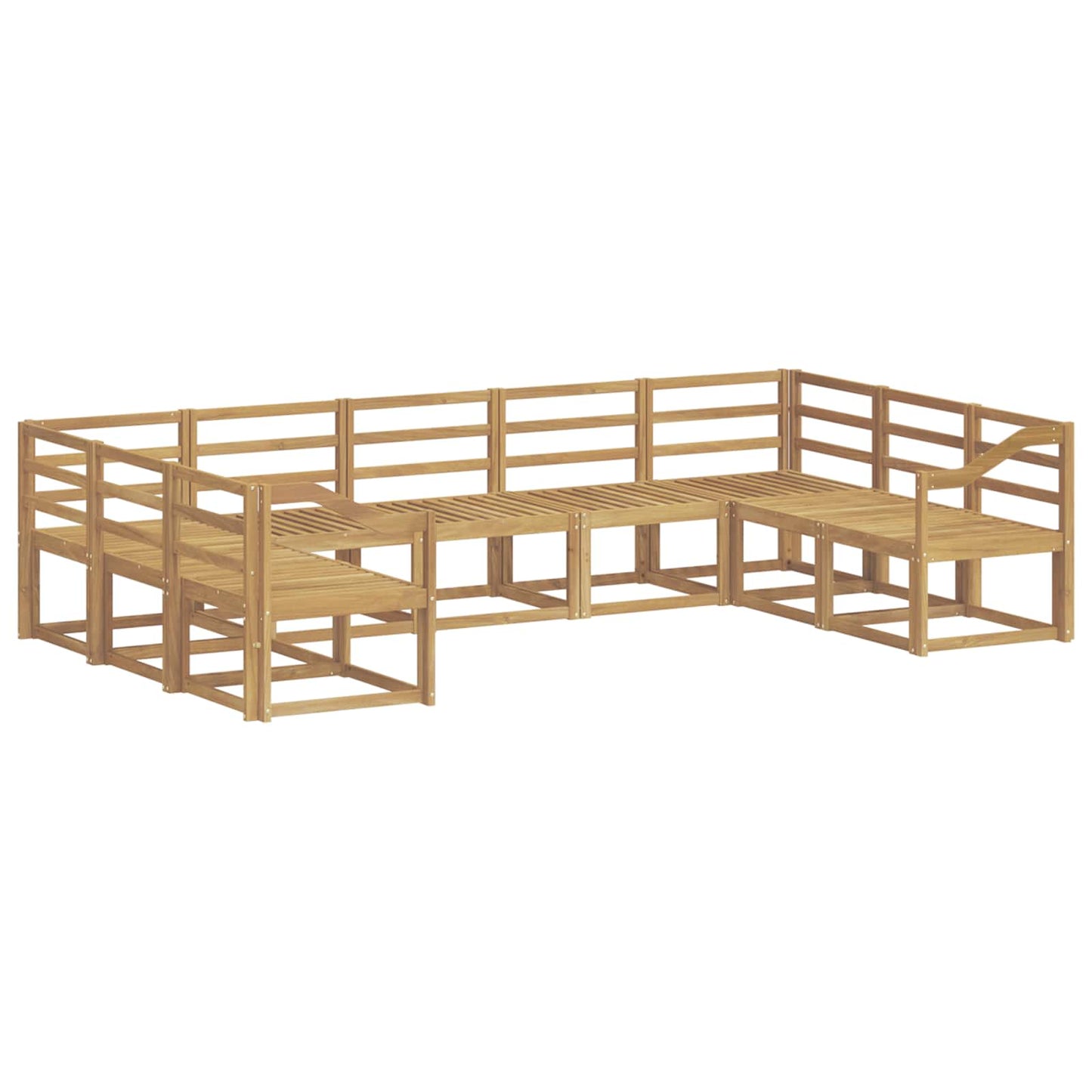 Outdoor Sofa Set 9 pcs White Solid Acacia Wood