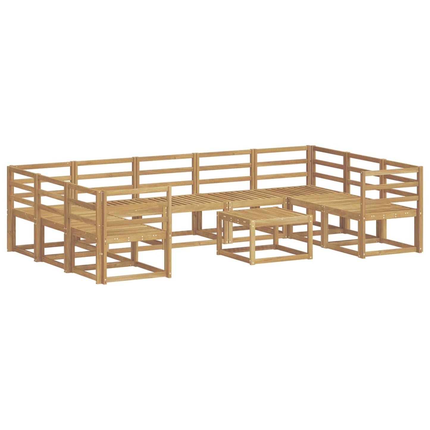 Outdoor Sofa Set 10 pcs White Solid Acacia Wood
