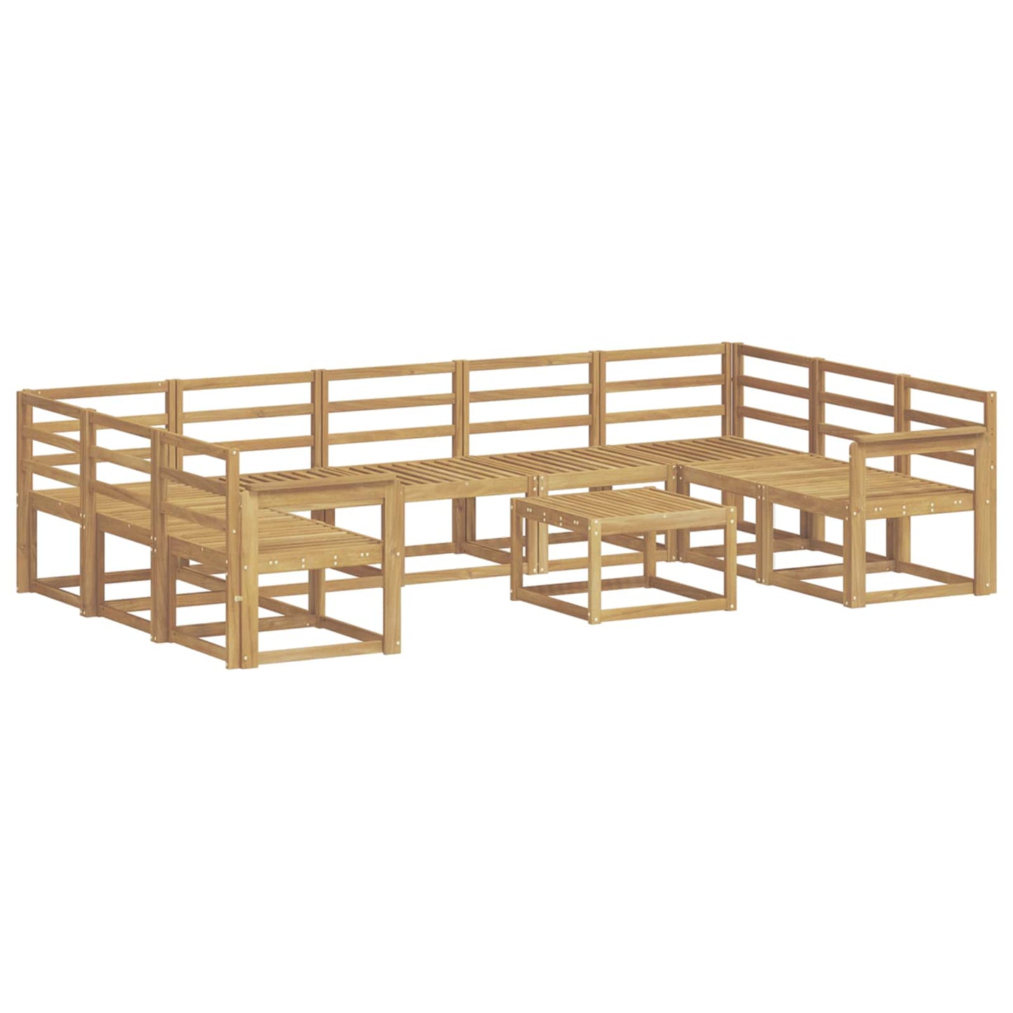 Outdoor Sofa Set 10 pcs White Solid Acacia Wood