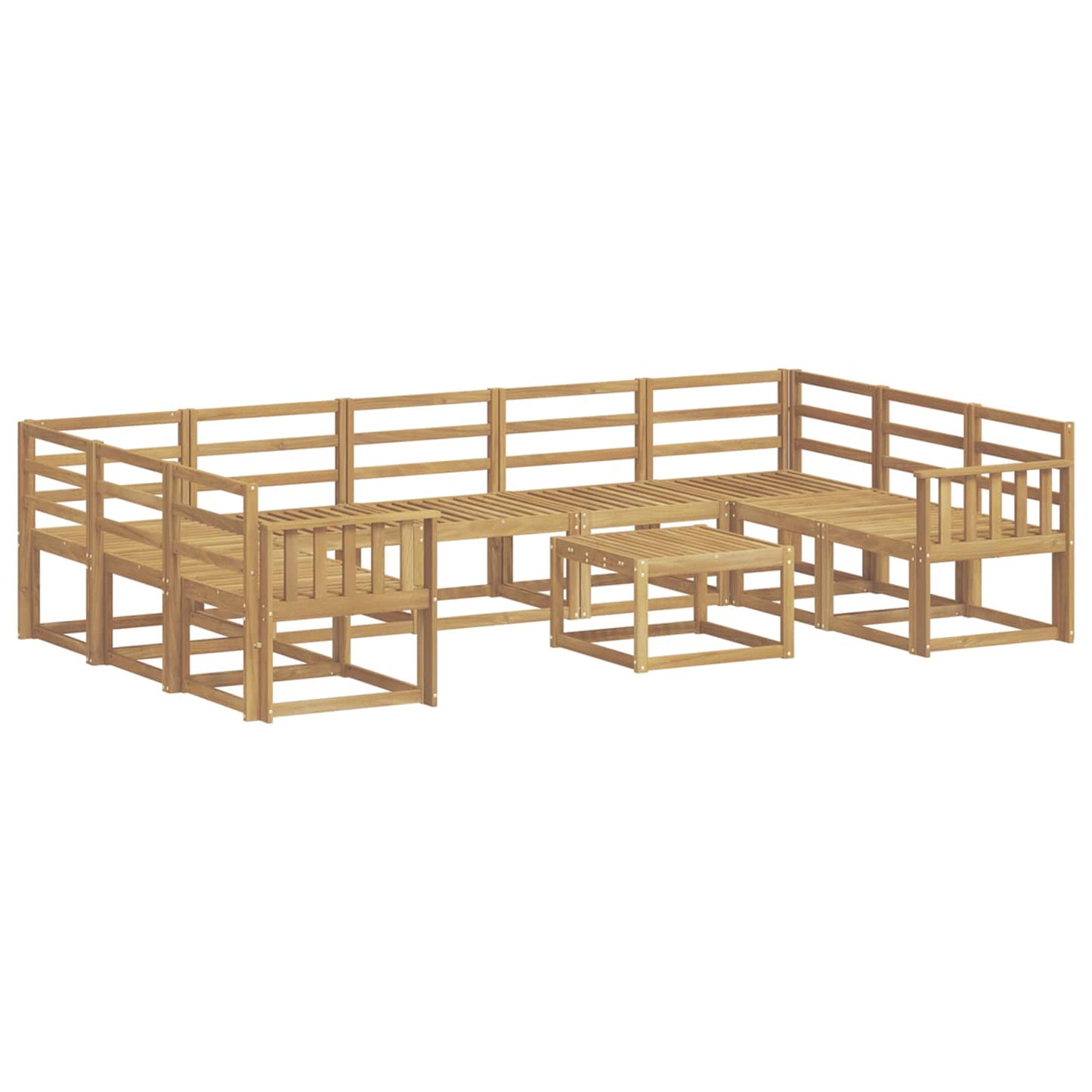 Outdoor Sofa Set 10 pcs White Solid Acacia Wood