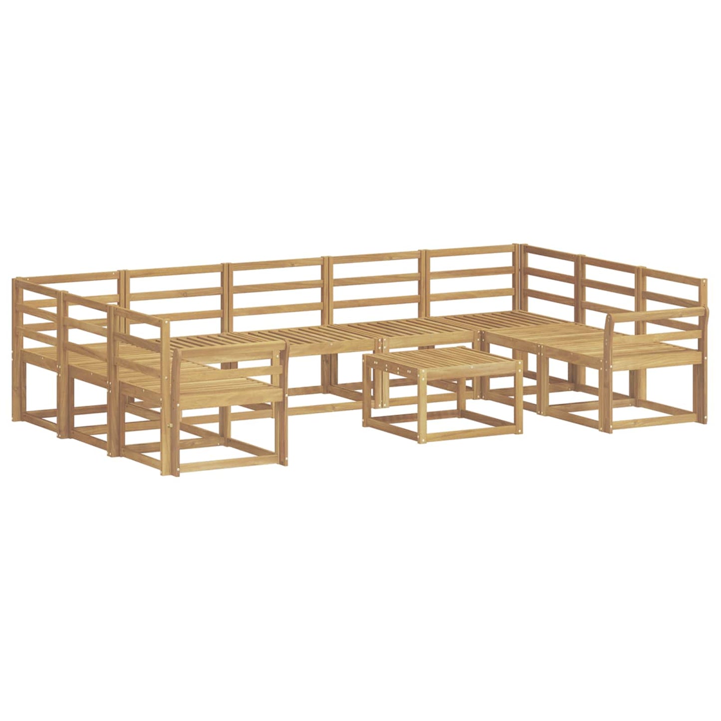 Outdoor Sofa Set 10 pcs White Solid Acacia Wood