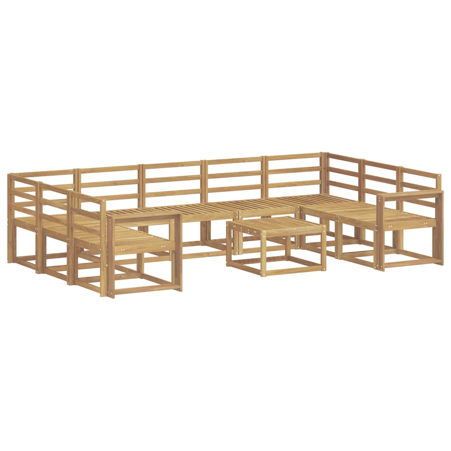 Outdoor Sofa Set 10 pcs White Solid Acacia Wood