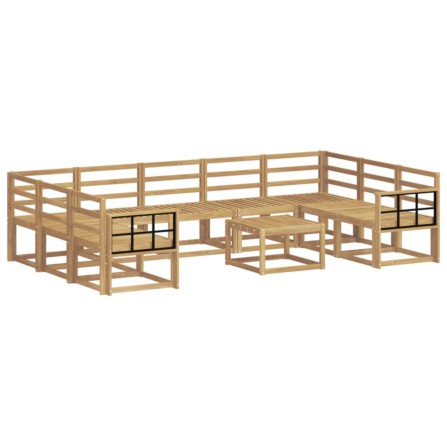 Outdoor Sofa Set 10 pcs White Solid Acacia Wood