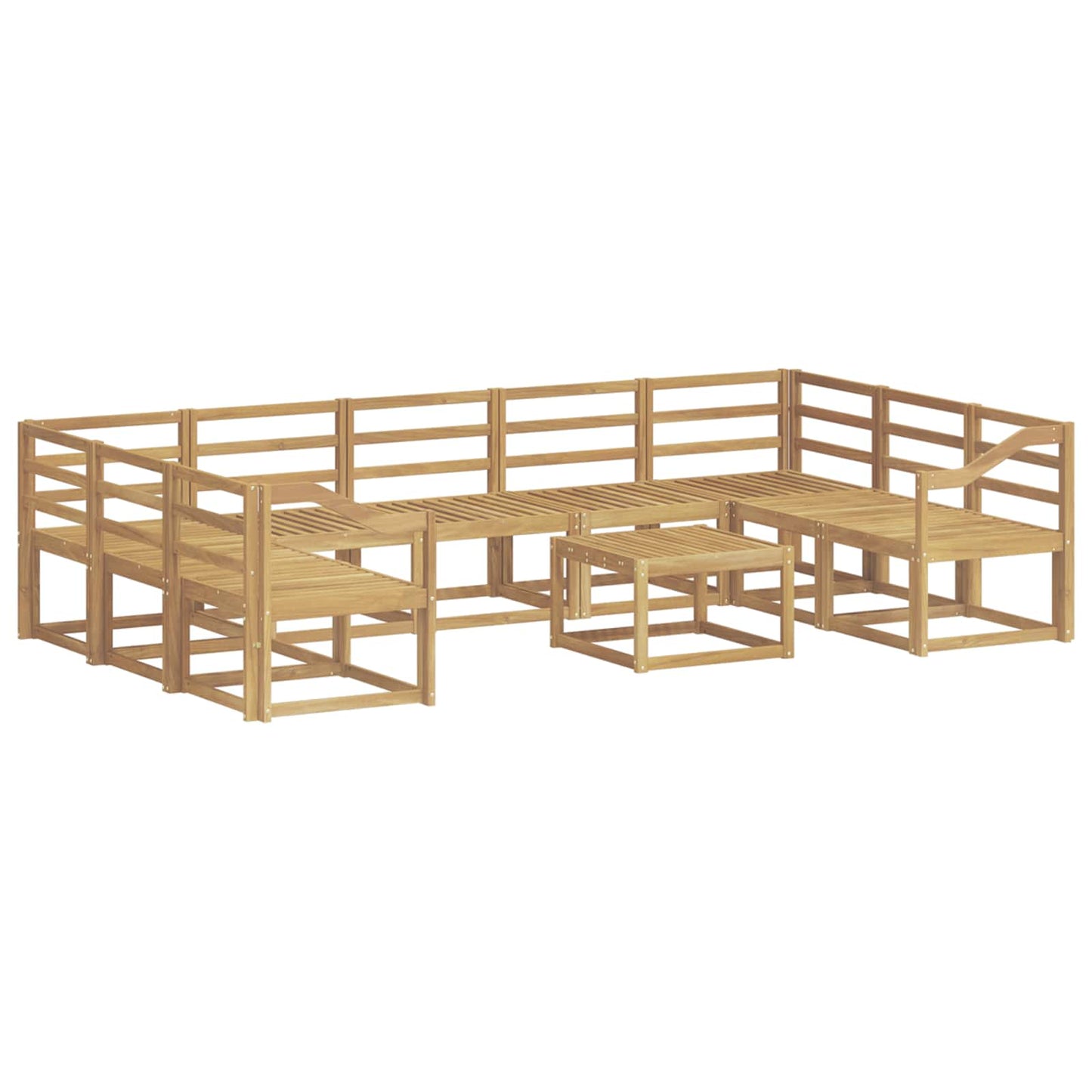 Outdoor Sofa Set 10 pcs White Solid Acacia Wood