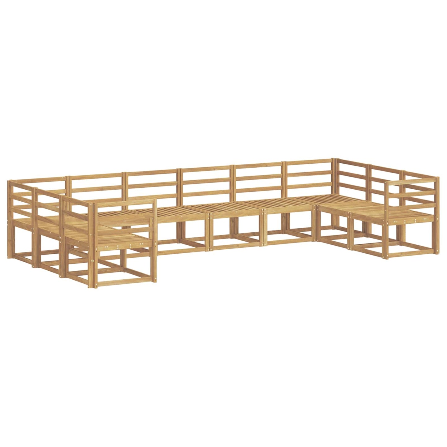 Outdoor Sofa Set 10 pcs White Solid Acacia Wood