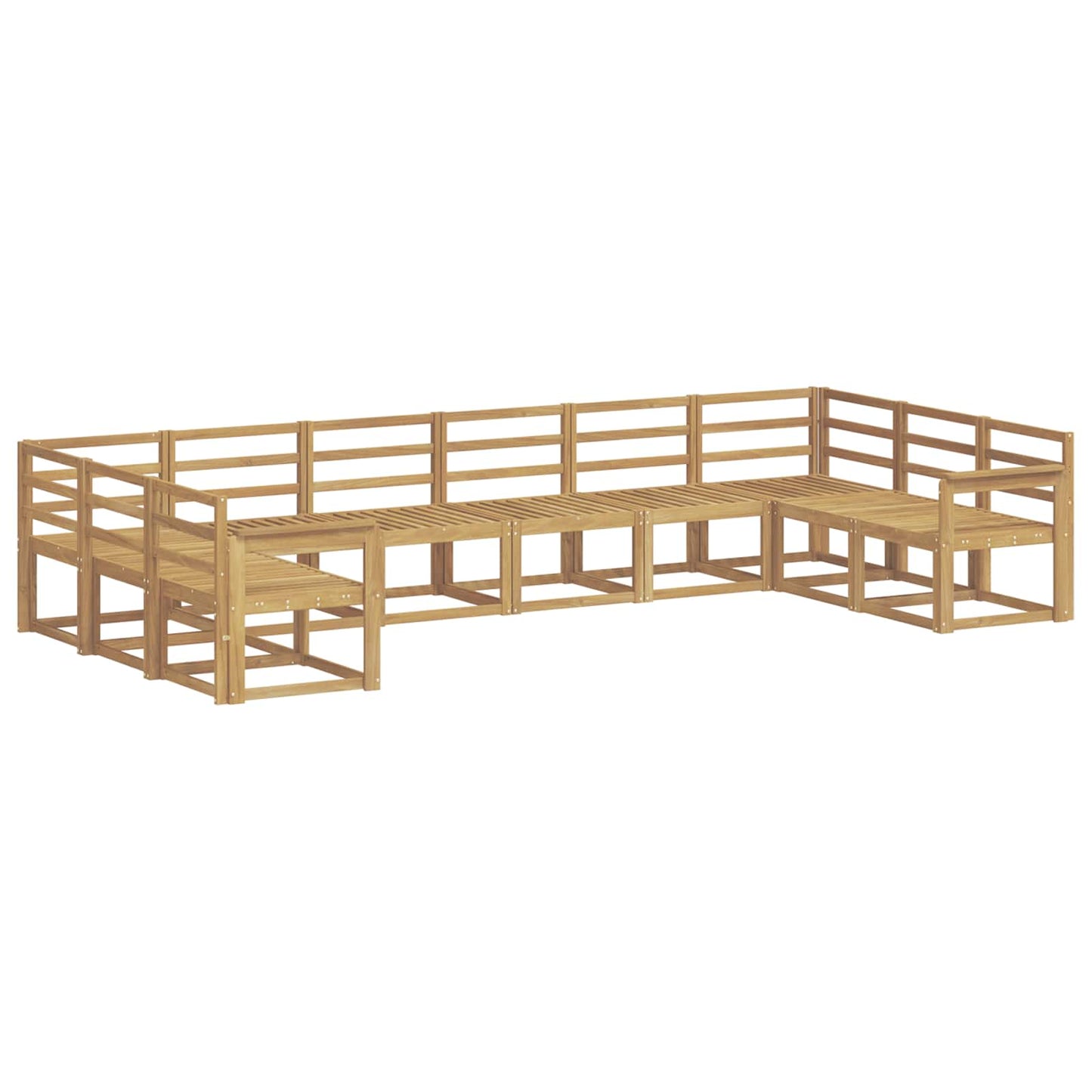 Outdoor Sofa Set 10 pcs White Solid Acacia Wood