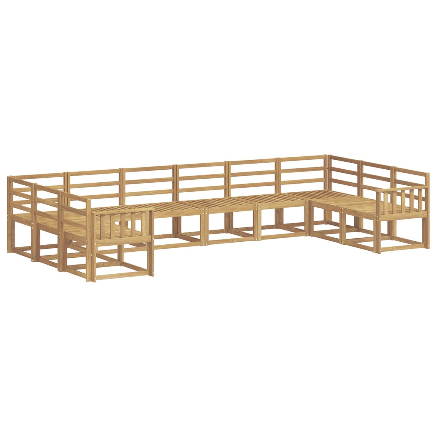 Outdoor Sofa Set 10 pcs White Solid Acacia Wood