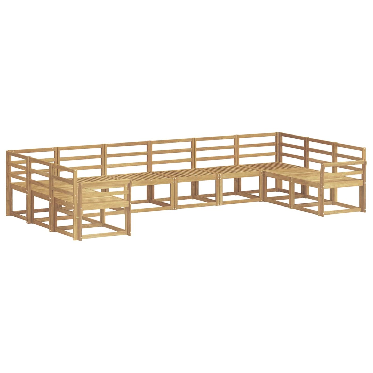 Outdoor Sofa Set 10 pcs White Solid Acacia Wood