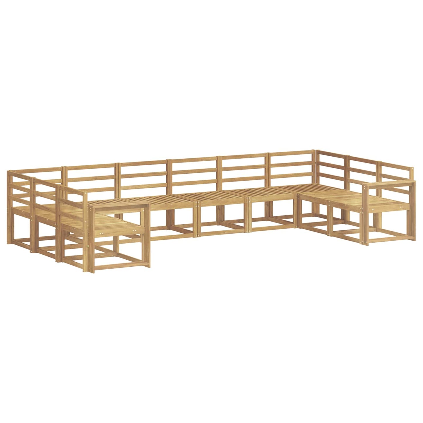 Outdoor Sofa Set 10 pcs White Solid Acacia Wood
