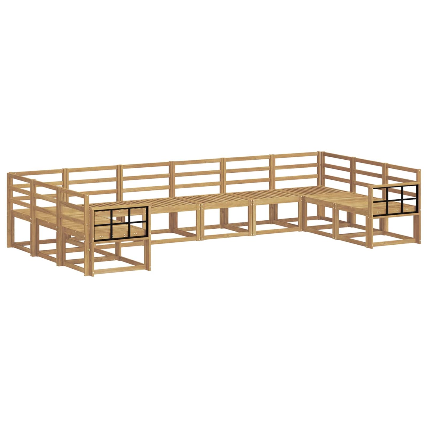 Outdoor Sofa Set 10 pcs White Solid Acacia Wood