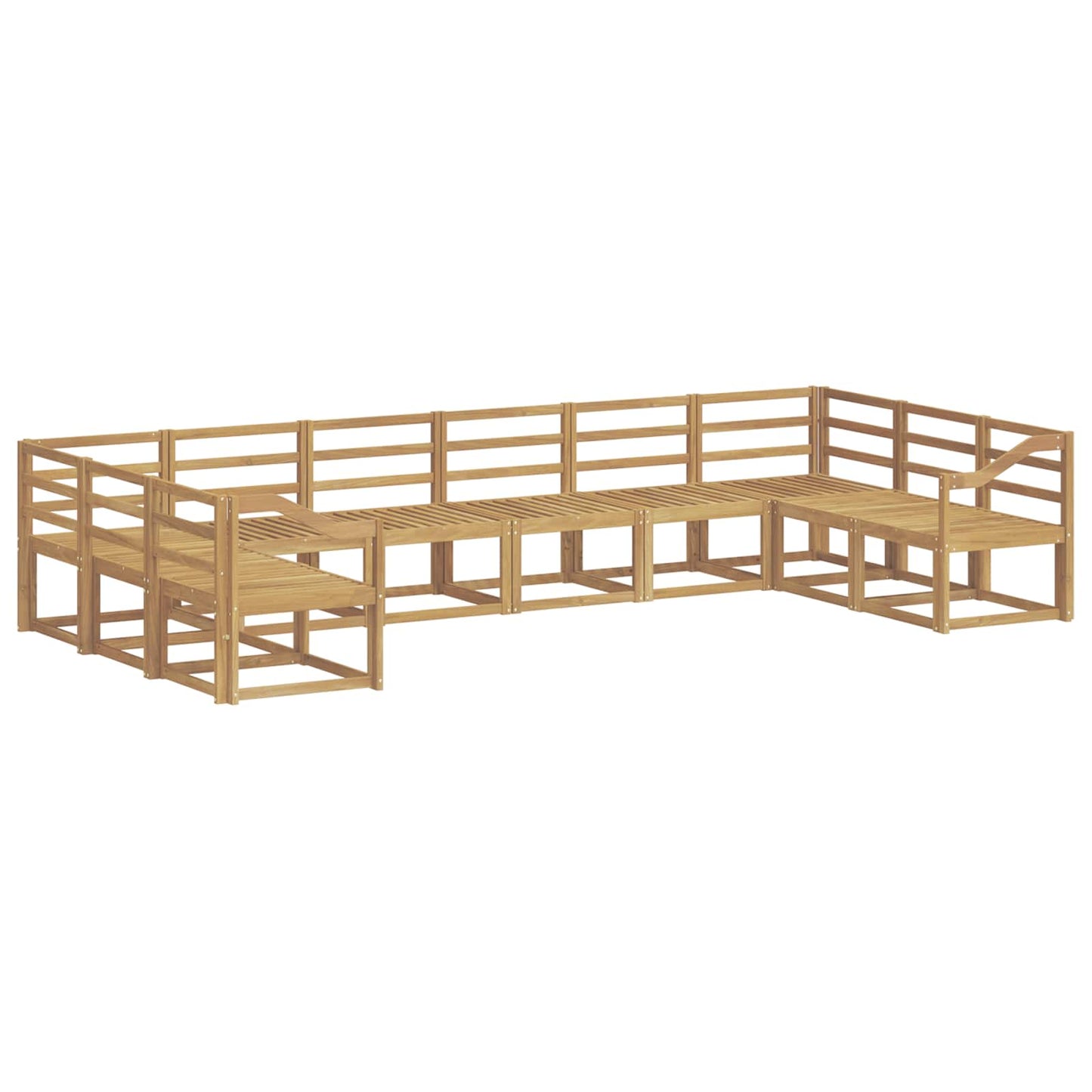 Outdoor Sofa Set 10 pcs White Solid Acacia Wood