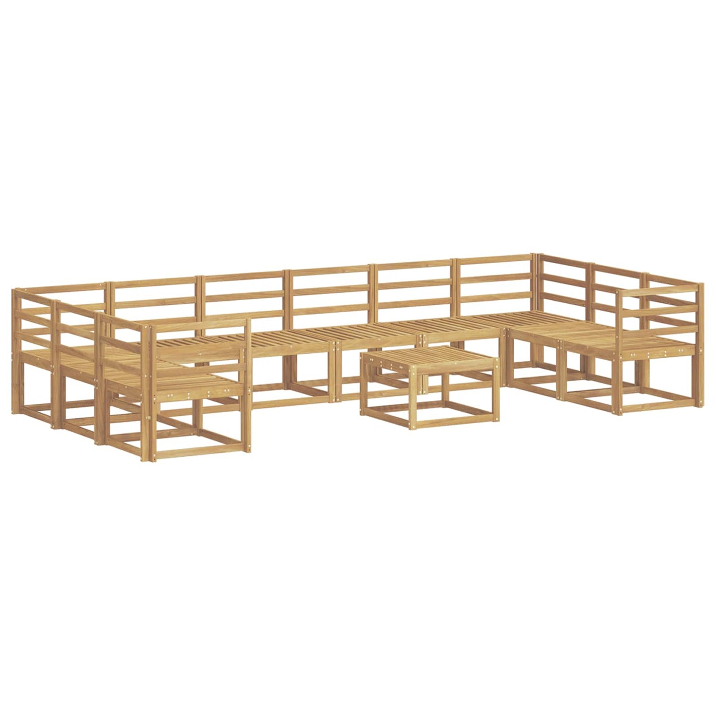 Outdoor Sofa Set 11 pcs White Solid Acacia Wood