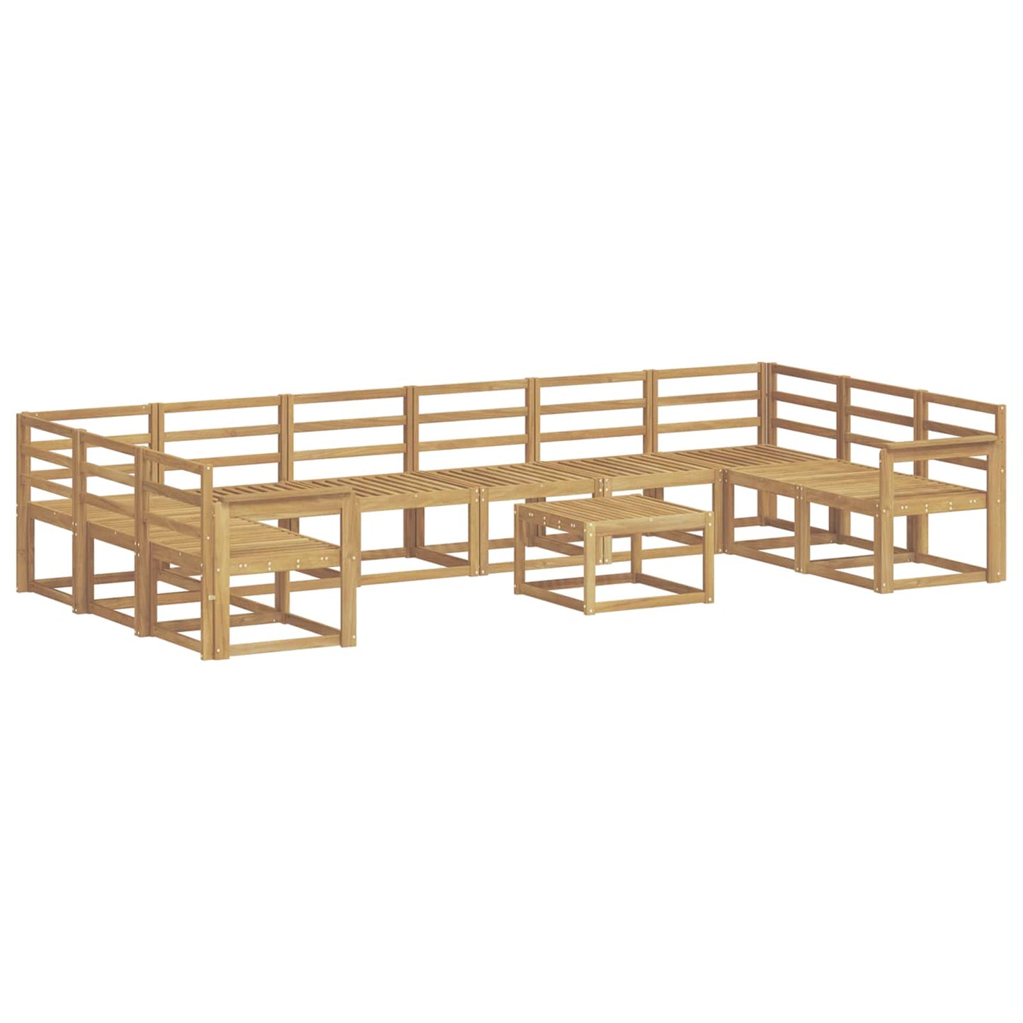Outdoor Sofa Set 11 pcs White Solid Acacia Wood