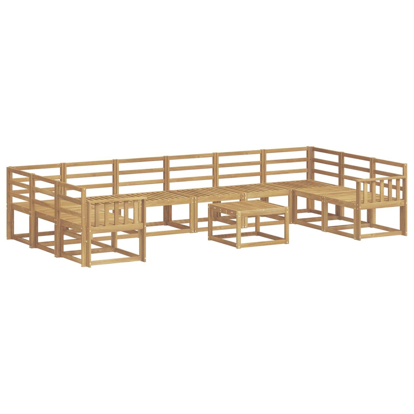 Outdoor Sofa Set 11 pcs White Solid Acacia Wood