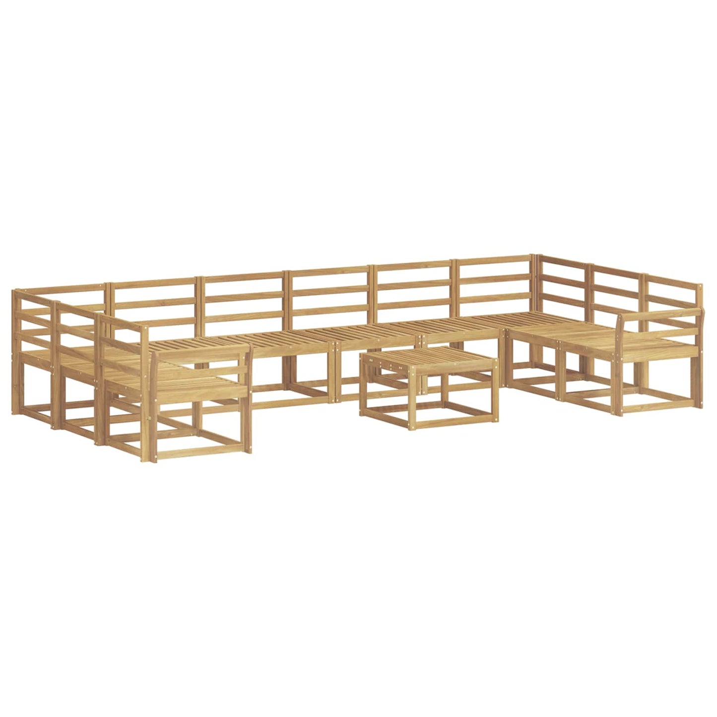 Outdoor Sofa Set 11 pcs White Solid Acacia Wood