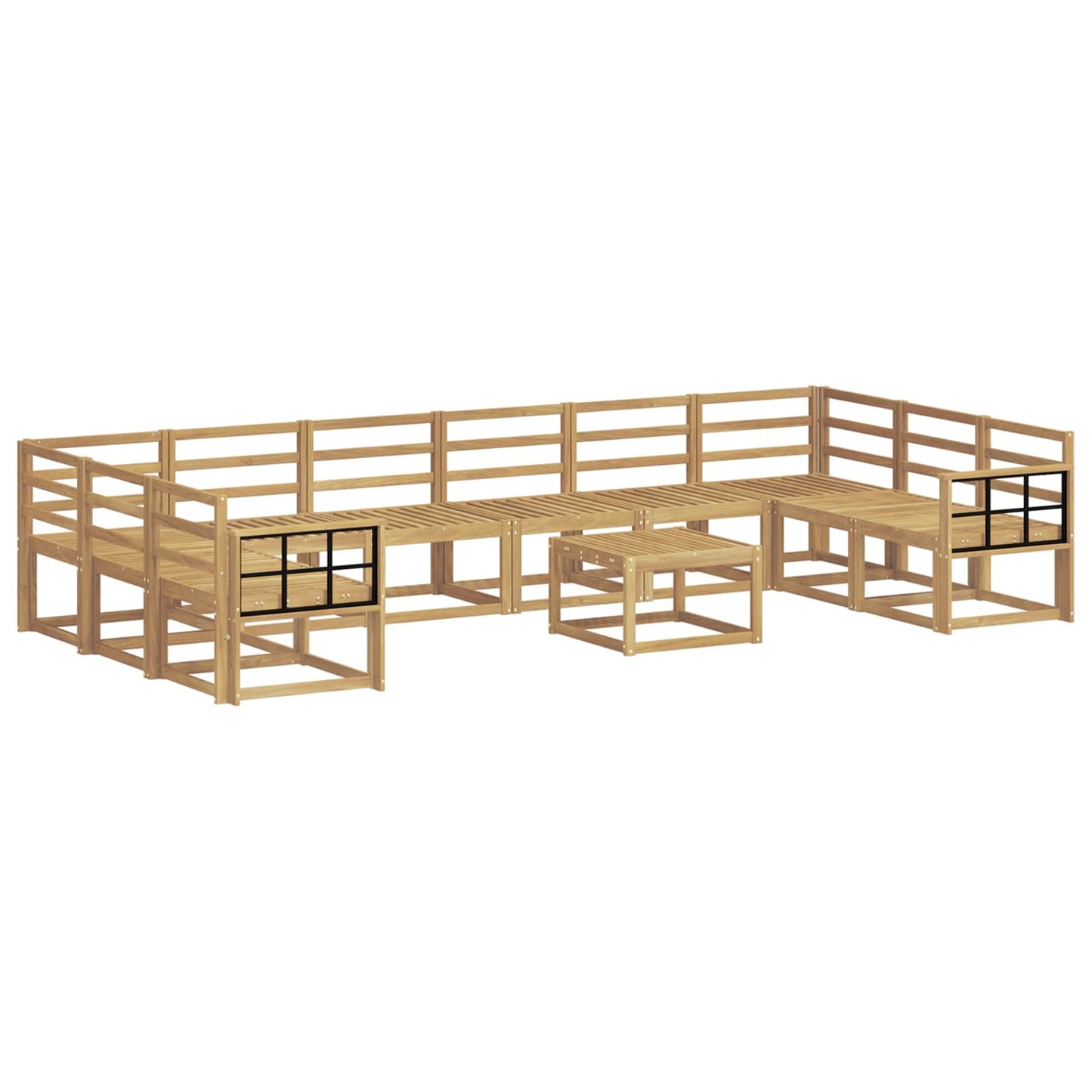 Outdoor Sofa Set 11 pcs White Solid Acacia Wood