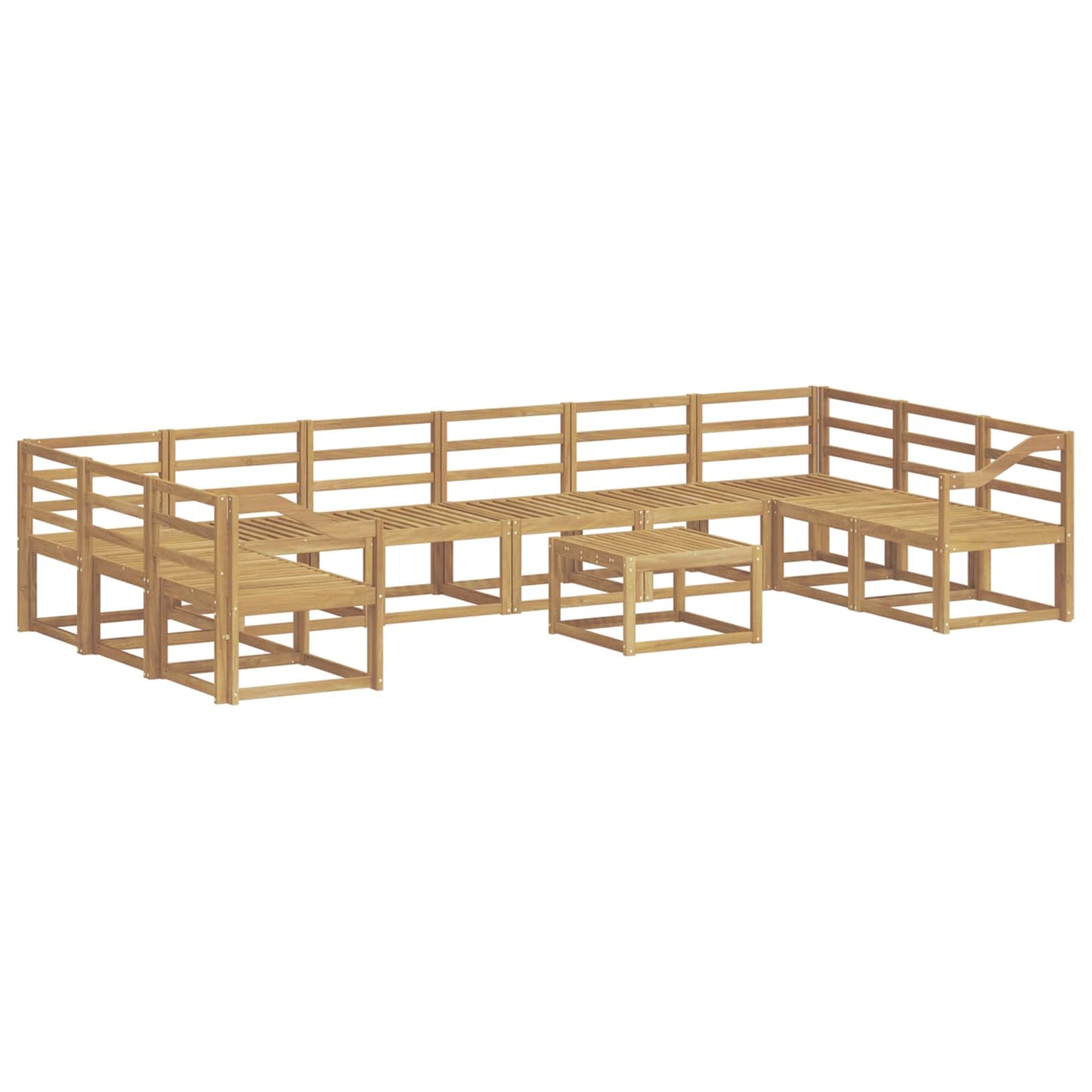 Outdoor Sofa Set 11 pcs White Solid Acacia Wood
