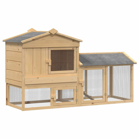 Chicken Coop 2 pcs Brown 150 x 60 x 89 cm Solid Pine Wood