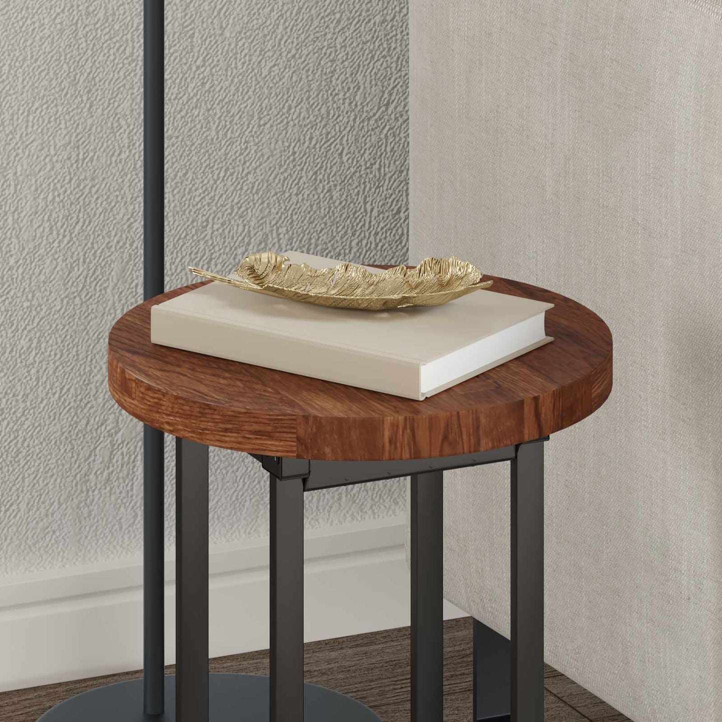 Table Top Light Brown Ø 30 x 2.5 cm Solid Oak Wood