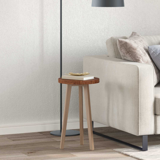 Table Top Light Brown Ø 30 x 2.5 cm Solid Oak Wood