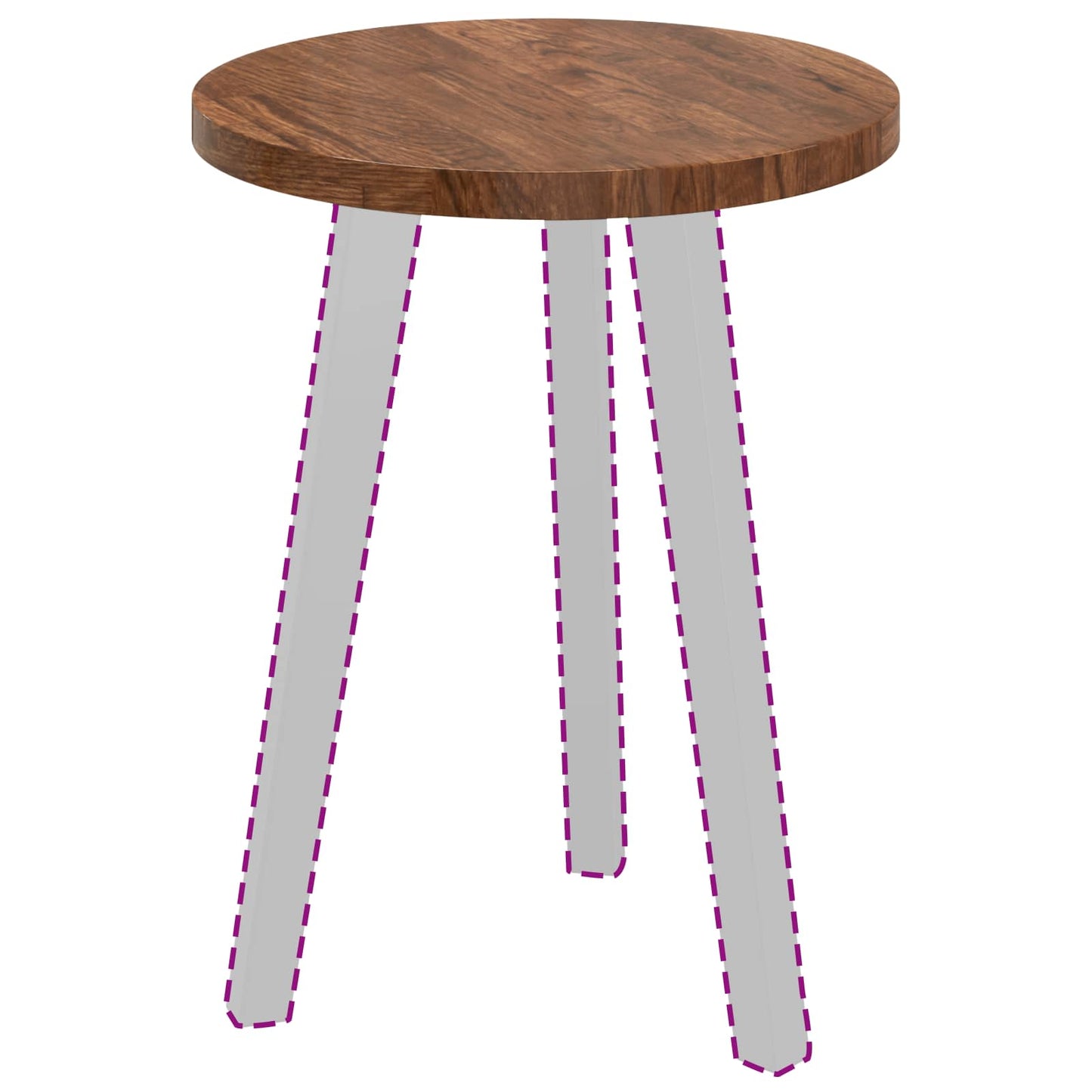 Table Top Light Brown Ø 40 x 2.5 cm Solid Oak Wood