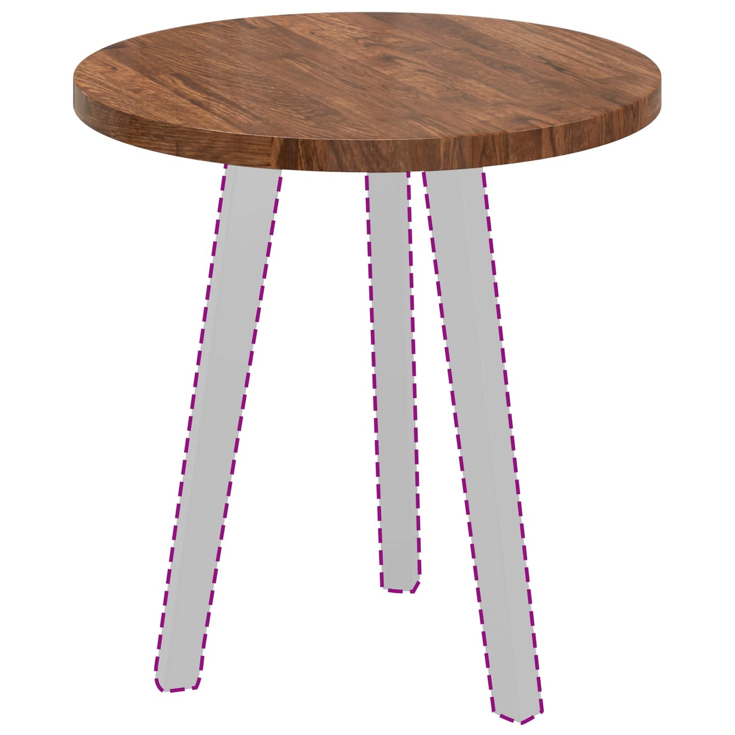 Table Top Light Brown Ø 50 x 2.5 cm Solid Oak Wood