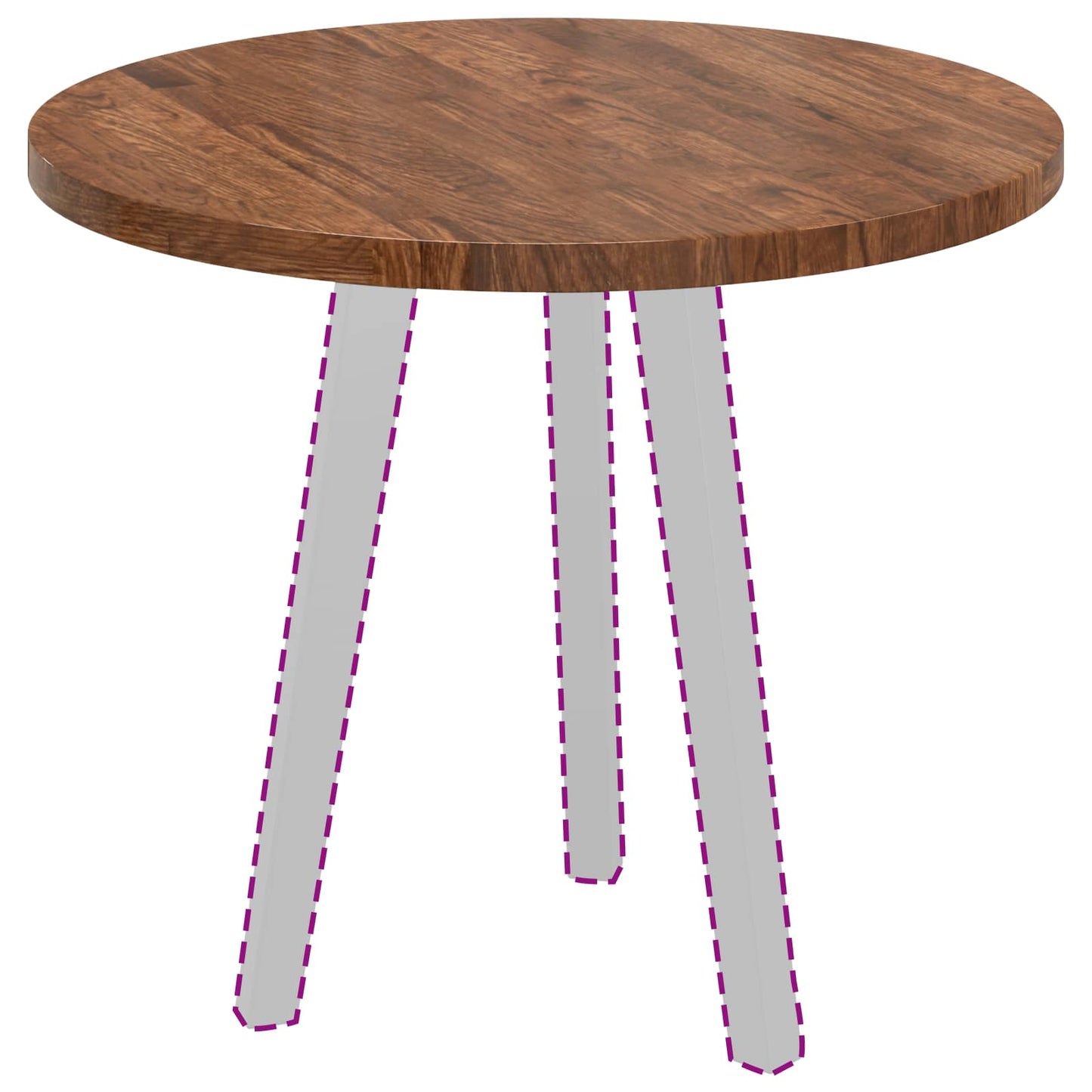 Table Top Light Brown Ø 60 x 2.5 cm Solid Oak Wood