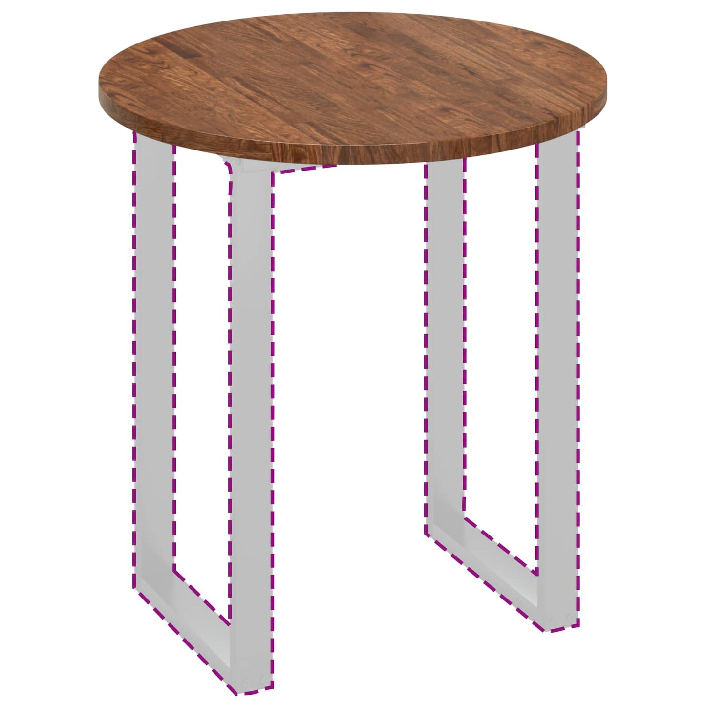 Table Top Light Brown Ø 70 x 2.5 cm Solid Oak Wood
