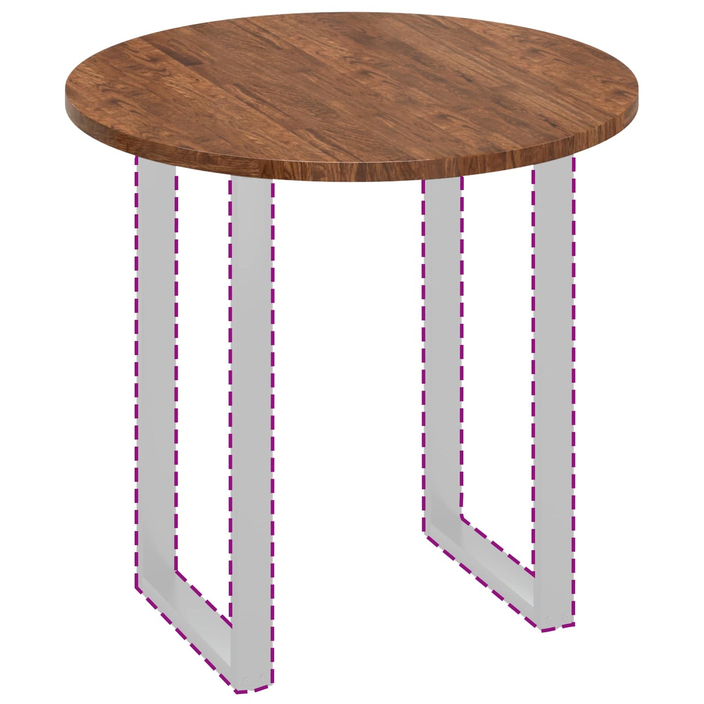Table Top Light Brown Ø 80 x 2.5 cm Solid Oak Wood