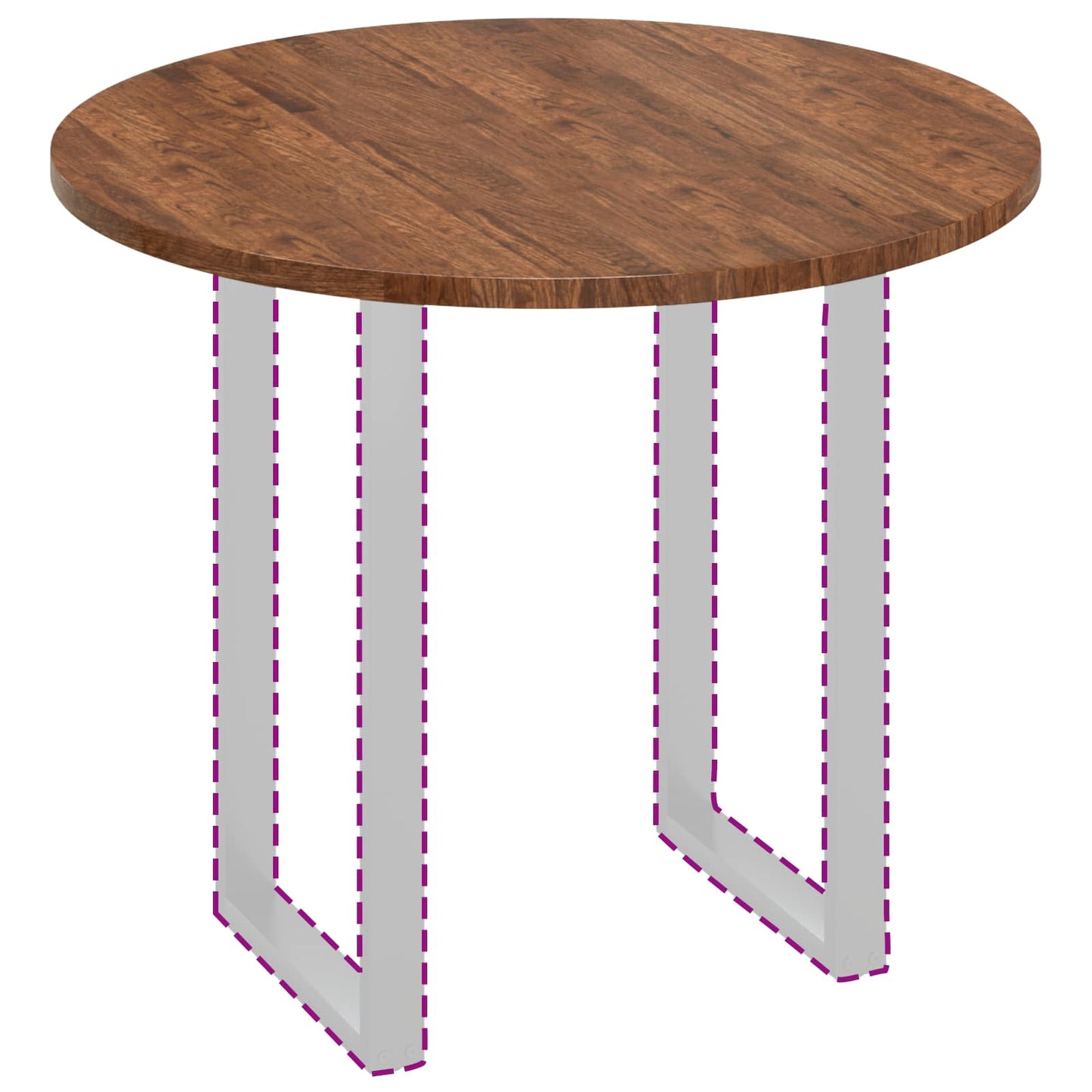 Table Top Light Brown Ø 90 x 2.5 cm Solid Oak Wood