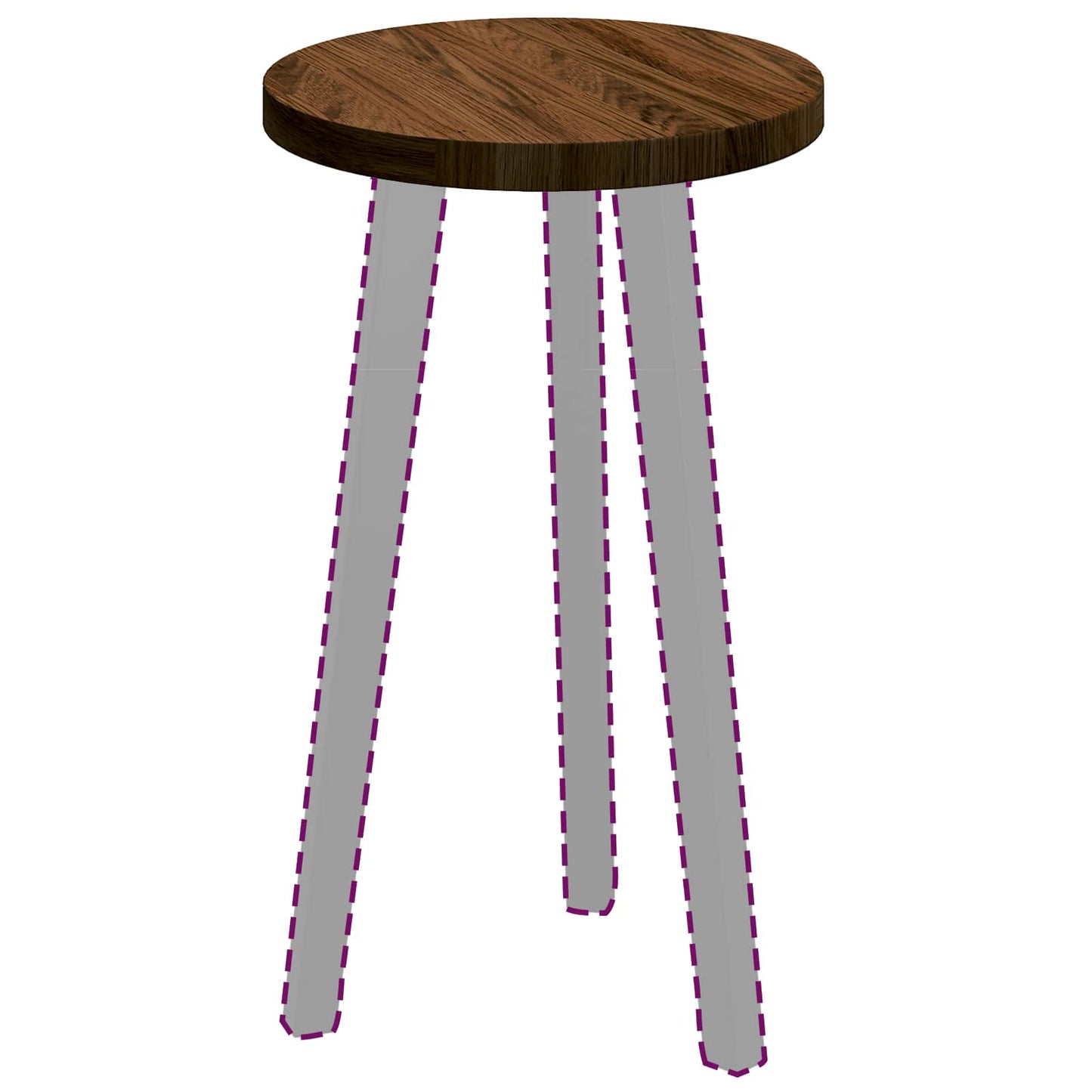 Table Top Dark Brown Ø 30 x 2.5 cm Solid Oak Wood