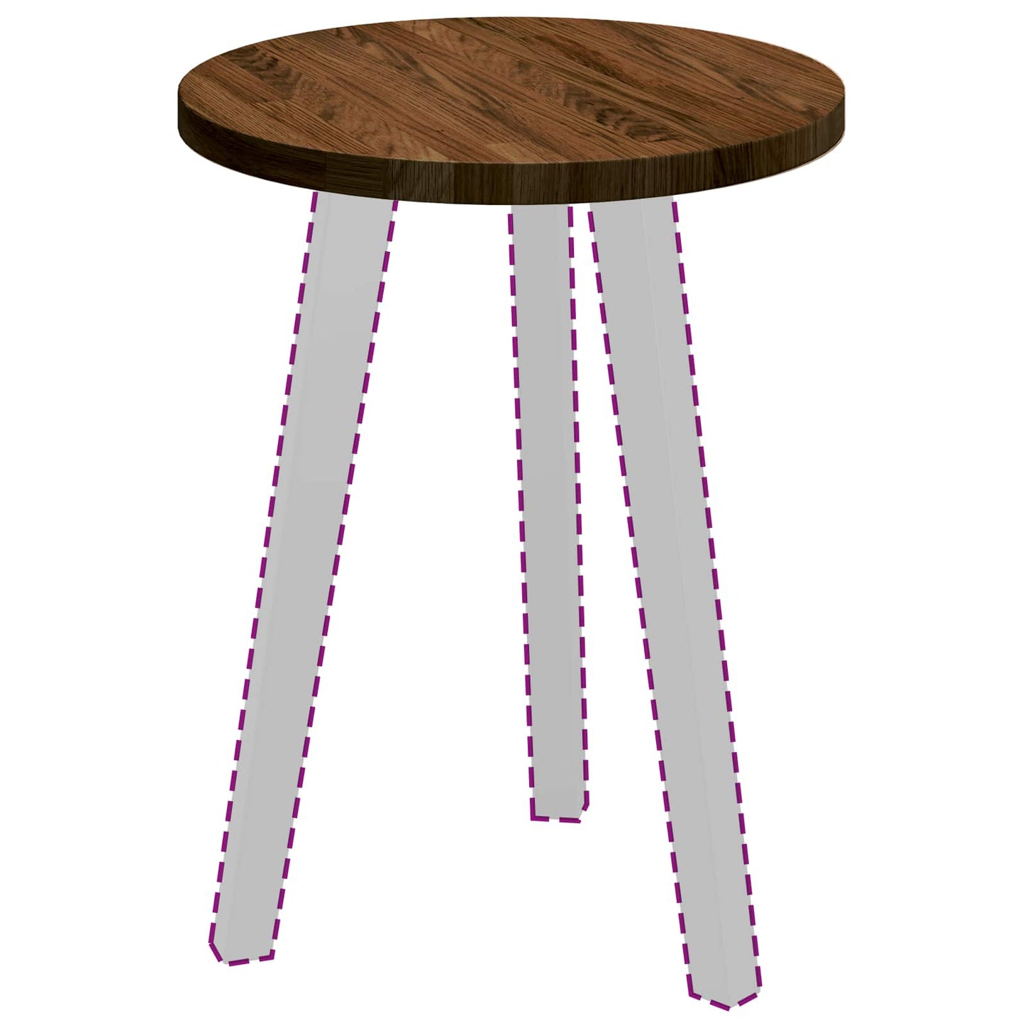 Table Top Dark Brown Ø 40 x 2.5 cm Solid Oak Wood