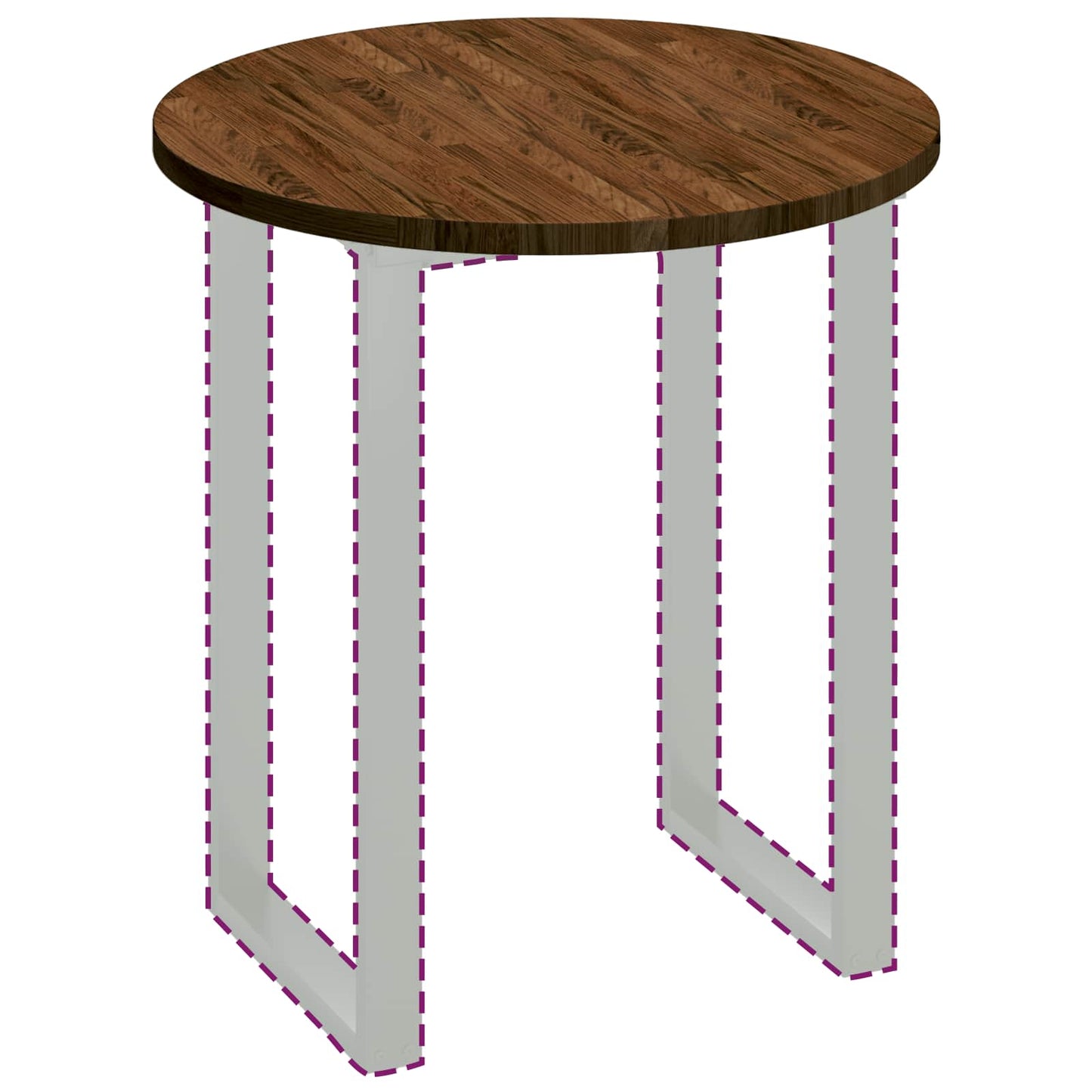 Table Top Dark Brown Ø 70 x 2.5 cm Solid Oak Wood
