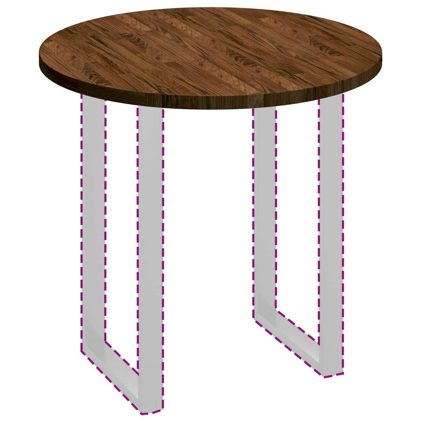 Table Top Dark Brown Ø 80 x 2.5 cm Solid Oak Wood