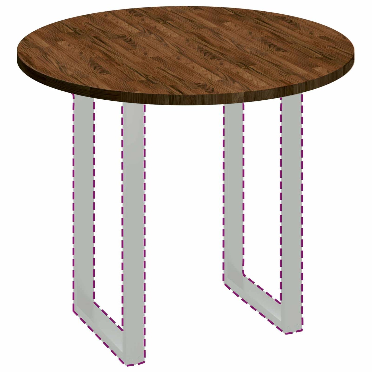Table Top Dark Brown Ø 90 x 2.5 cm Solid Oak Wood