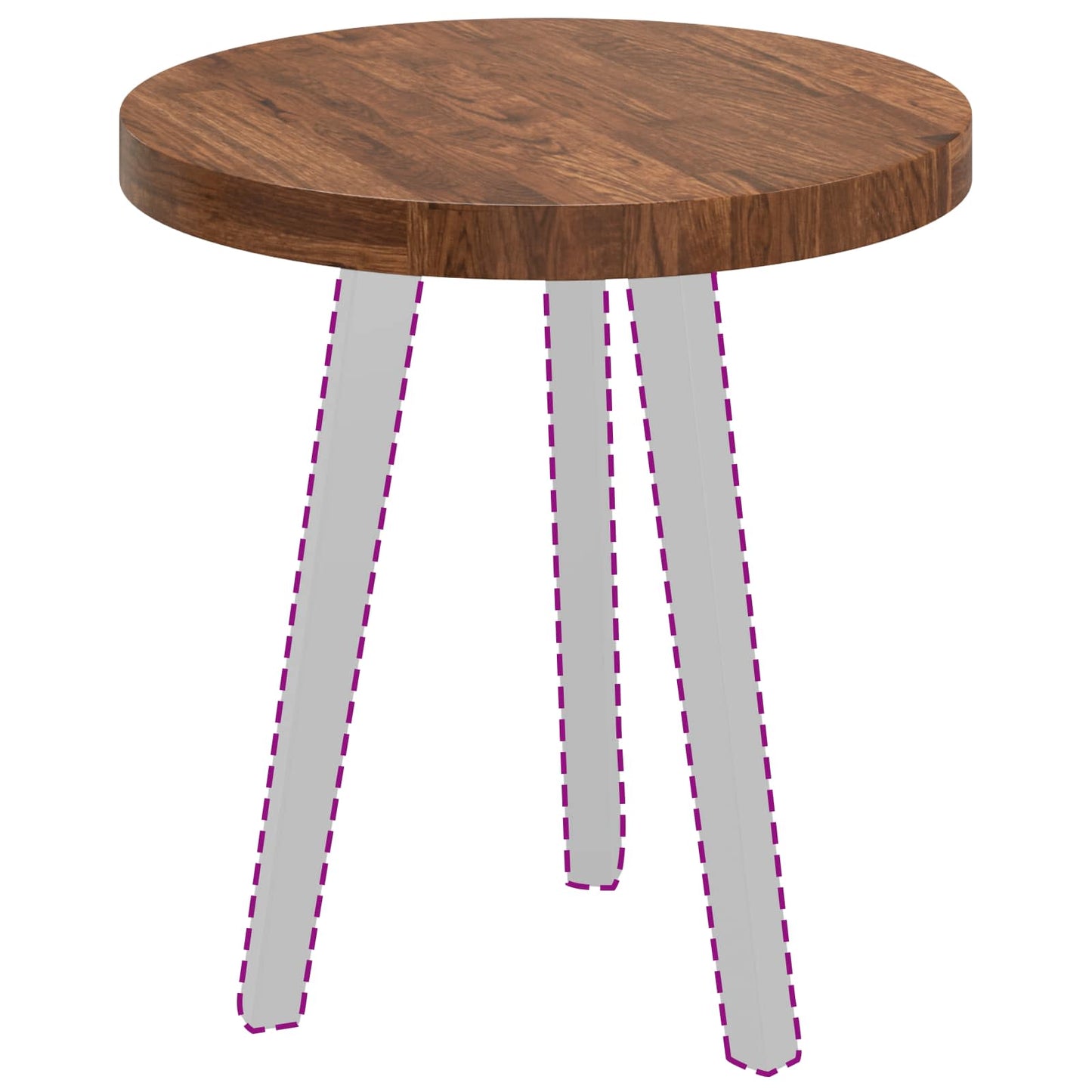 Table Top Light Brown Ø 50 x 4 cm Solid Oak Wood